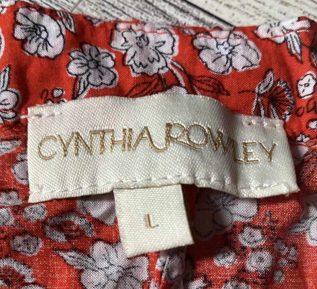 Other Blouses Other Cynthia Rowley, Poppy, Floral, Button Down Blouse Red