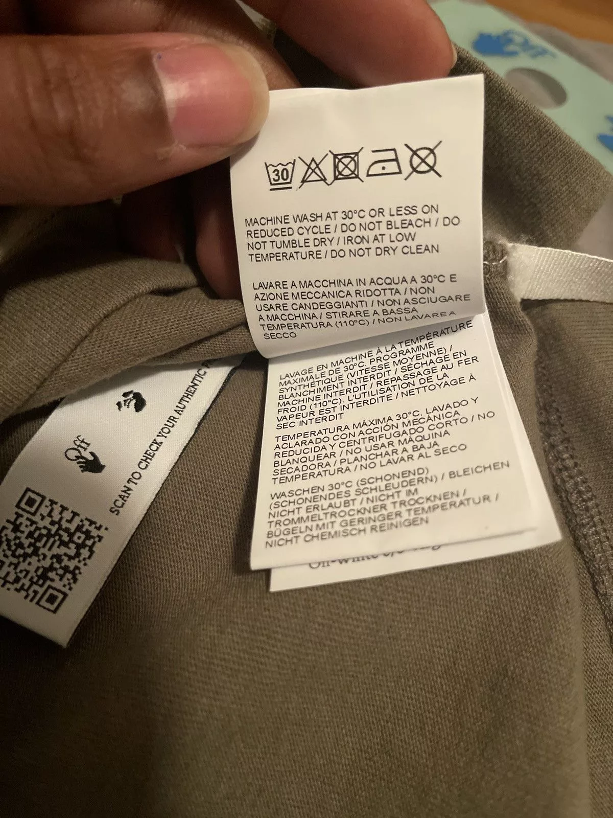 Off-White Short Sleeve T Shirts Negative Mark Green OFF-WHITE Skate Tee
