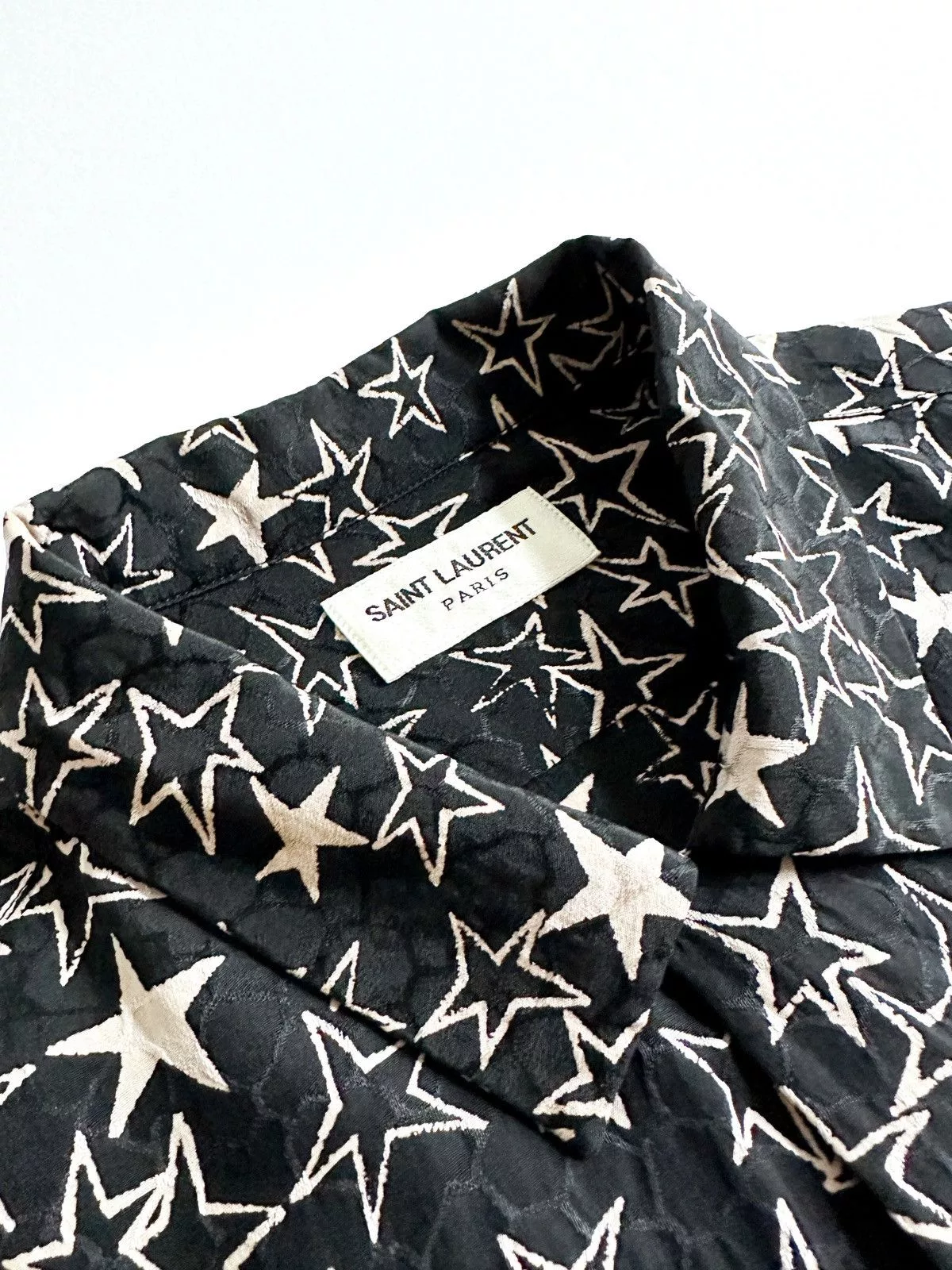 Saint Laurent Paris Shirts Button Ups Saint Laurent Paris Saint Laurent Graffiti Stars Shirt Black