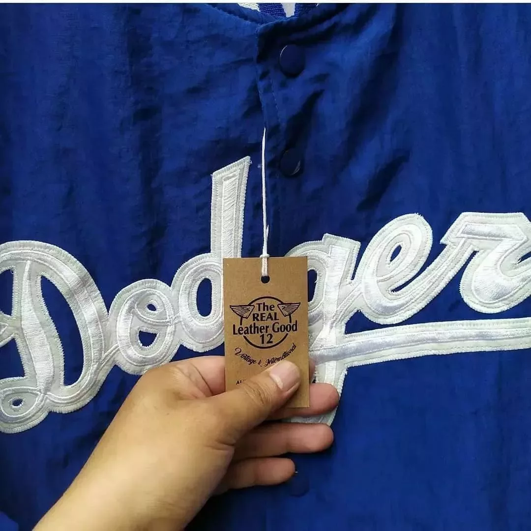Starter Light Jackets Starter × Vintage VINTAGE 90'S STARTER DODGERS NOMO VARSITY BOMBER JACKET Blue
