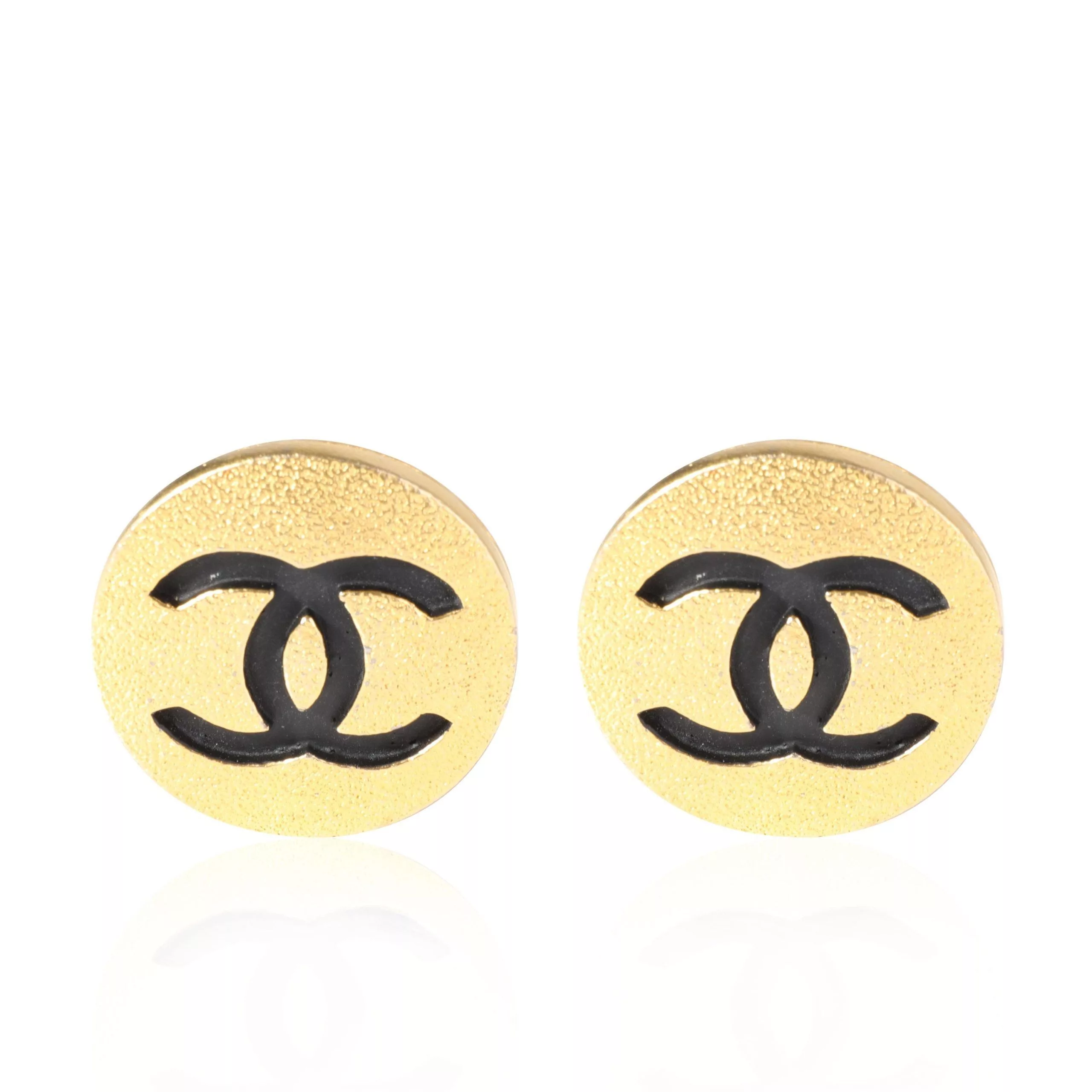 Chanel Rings Gold Tone Chanel Large CC Button Earring