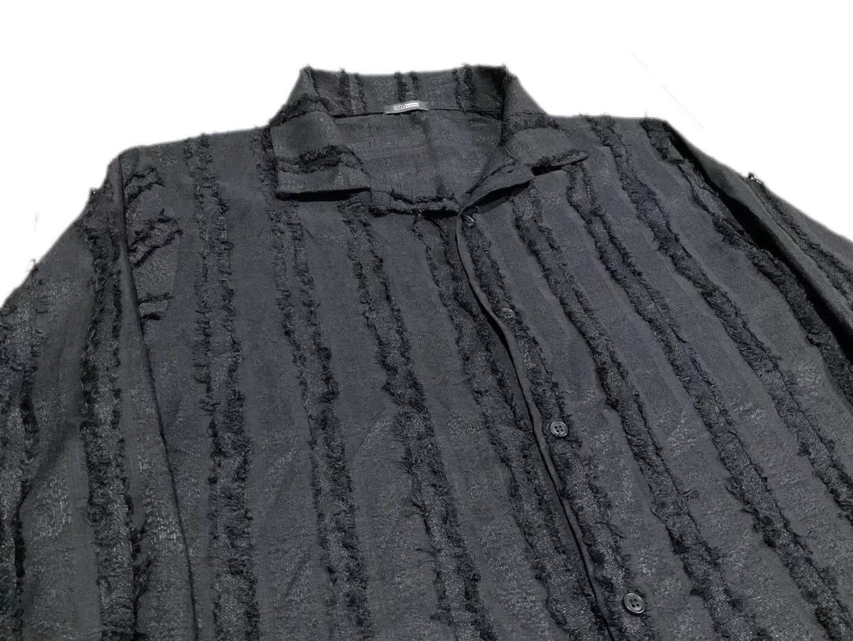 14th Addiction Shirts Button Ups 14th Addiction × If Six Was Nine × Seditionaries 🔥Sick Y2K Japanese Brand Frayed Shirt LGB Ifsixwasnine Black