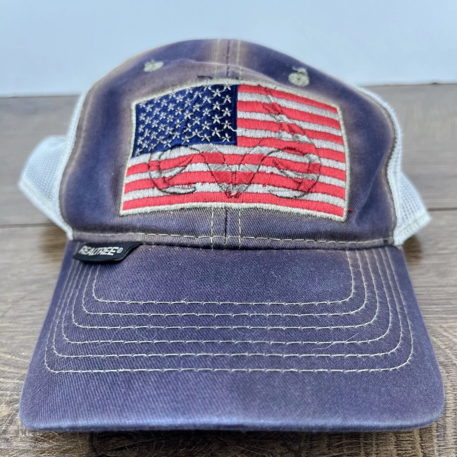 Realtree Hats Realtree USA Flag Hat American Flag Gray Adjustable Hat Gray