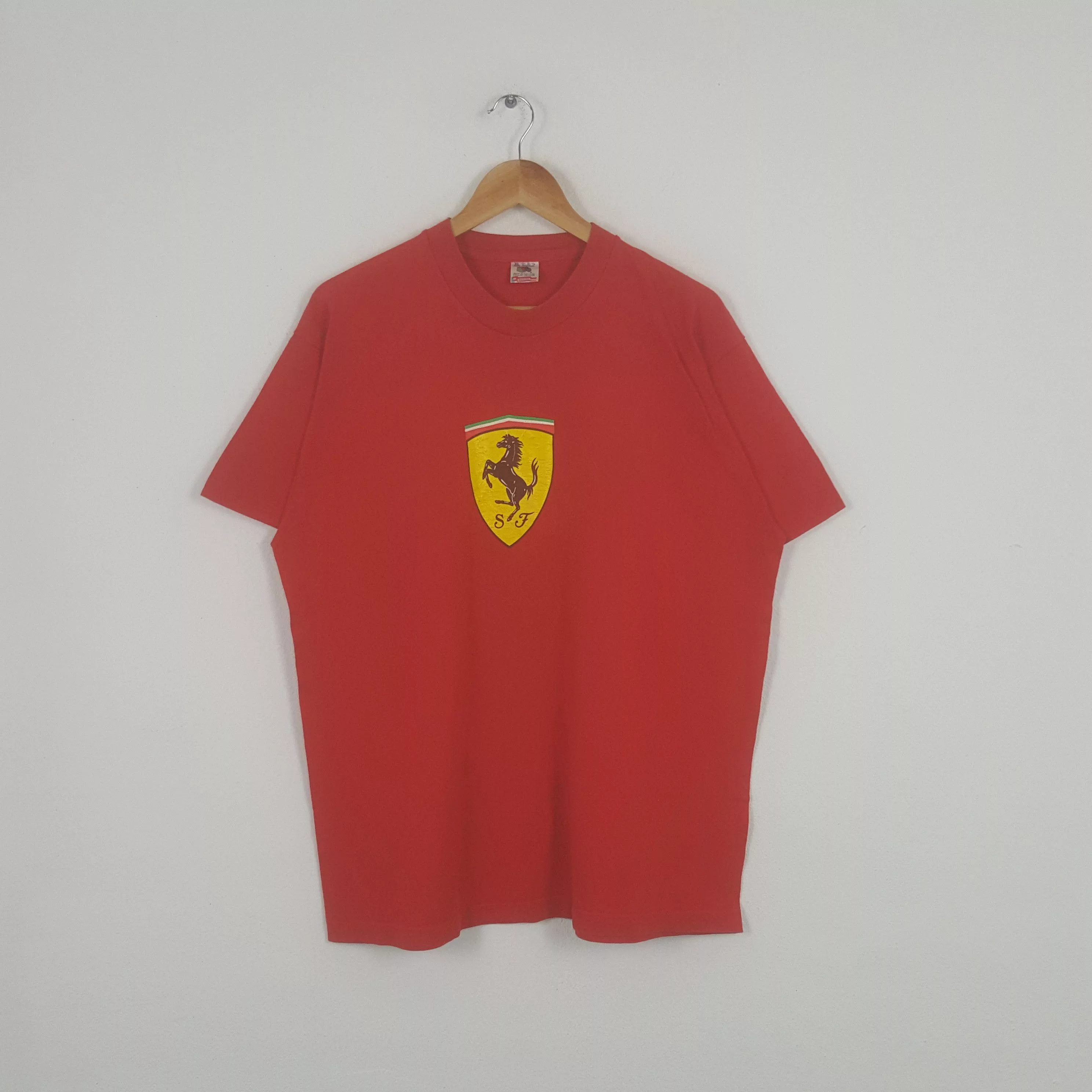 Ferrari Short Sleeve T Shirts Ferrari × Vintage Vintage Ferrari Supercar Racing Formula One 90's Tshirt Red
