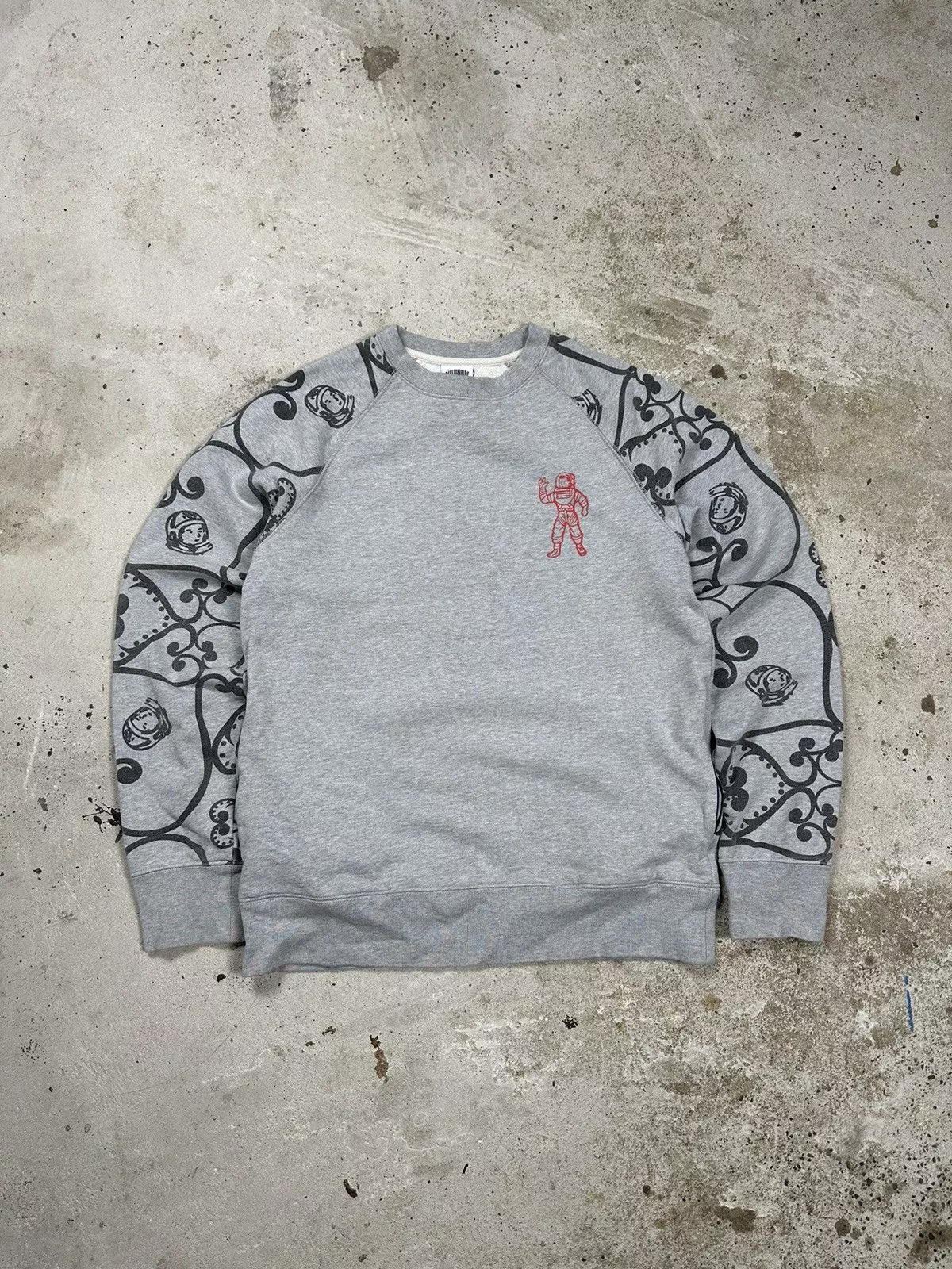 Billionaire Boys Club Sweatshirts Hoodies Billionaire Boys Club Grey Crewneck Multilogo Sweatshirt Gray Streetwear