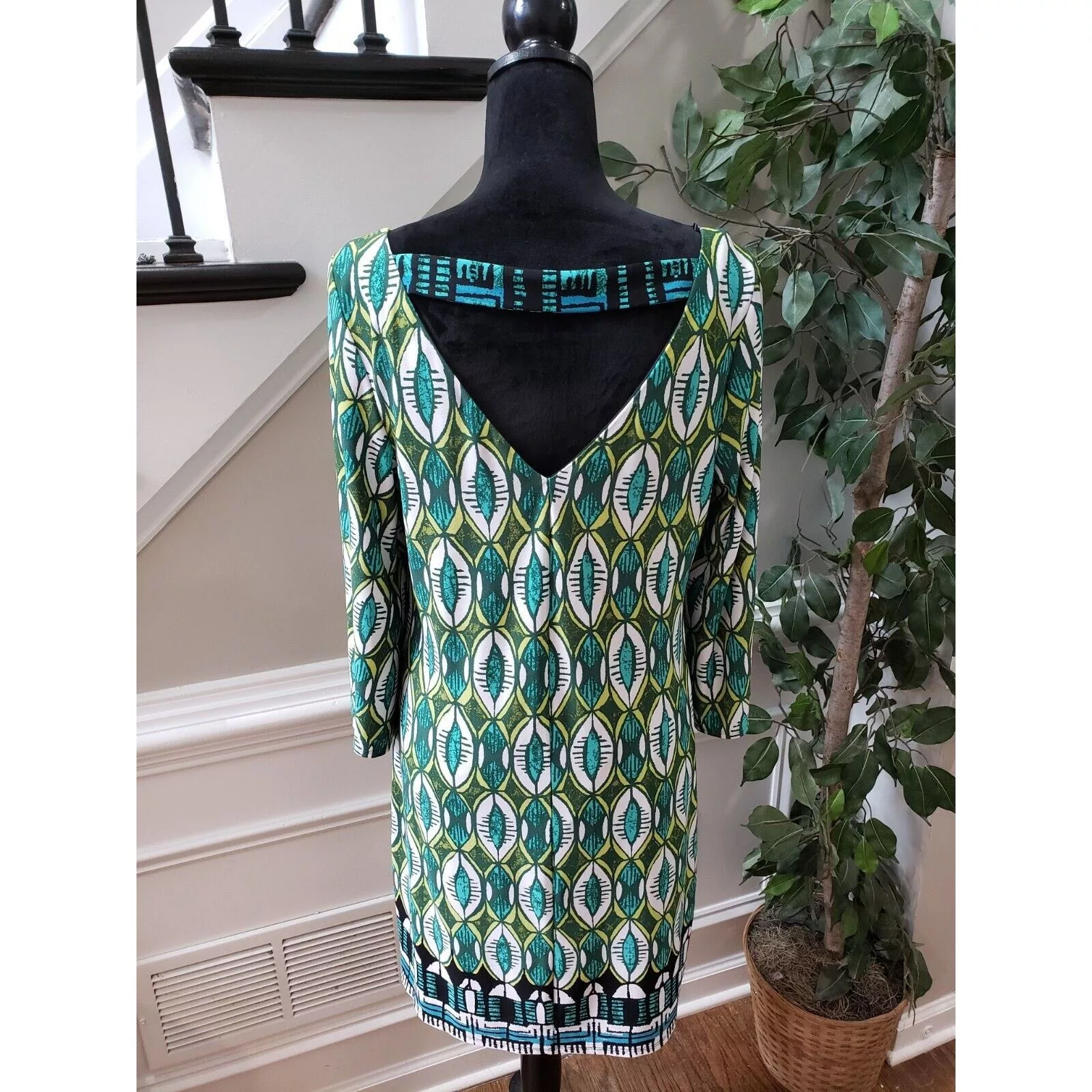Laundry by Shelli Segal Midi Dresses Laundry by Shelli Segal Laundry Polyester Round Neck 3/4 Sleeve Knee Length Dress M Multi