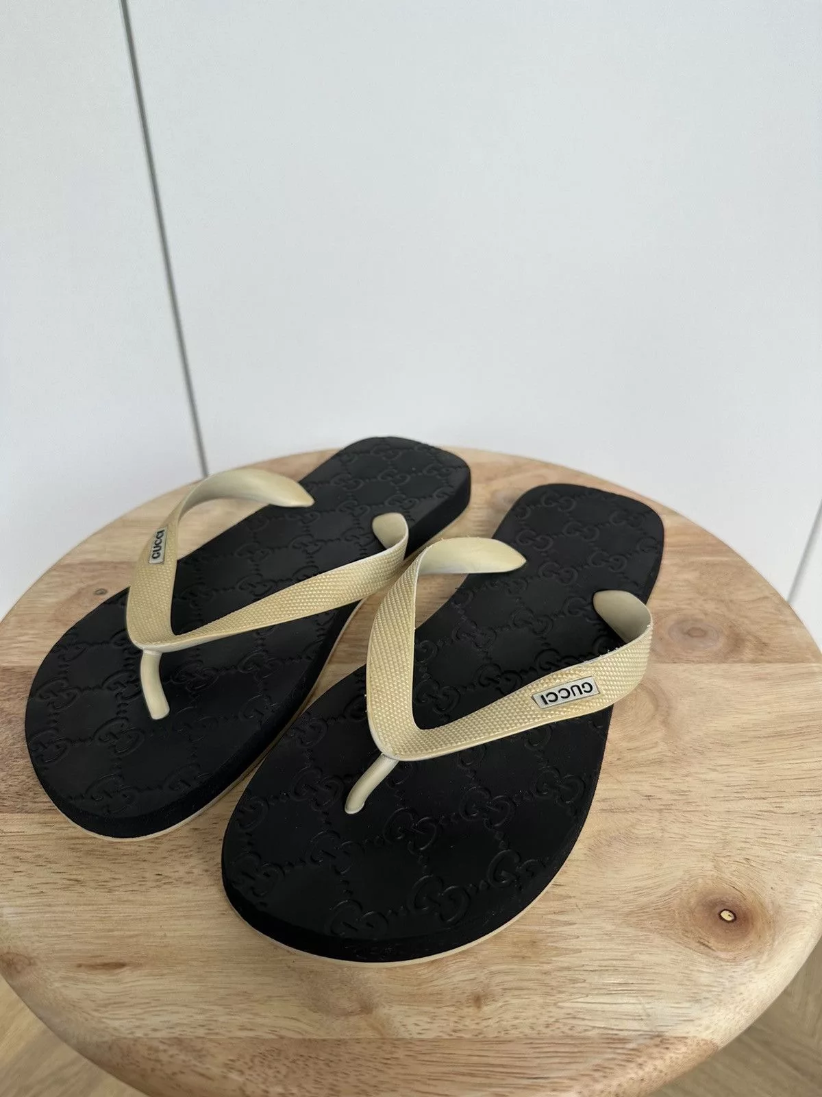 Gucci Sandals Gucci Thong Sandal designer luxury monogram Beige Vintage