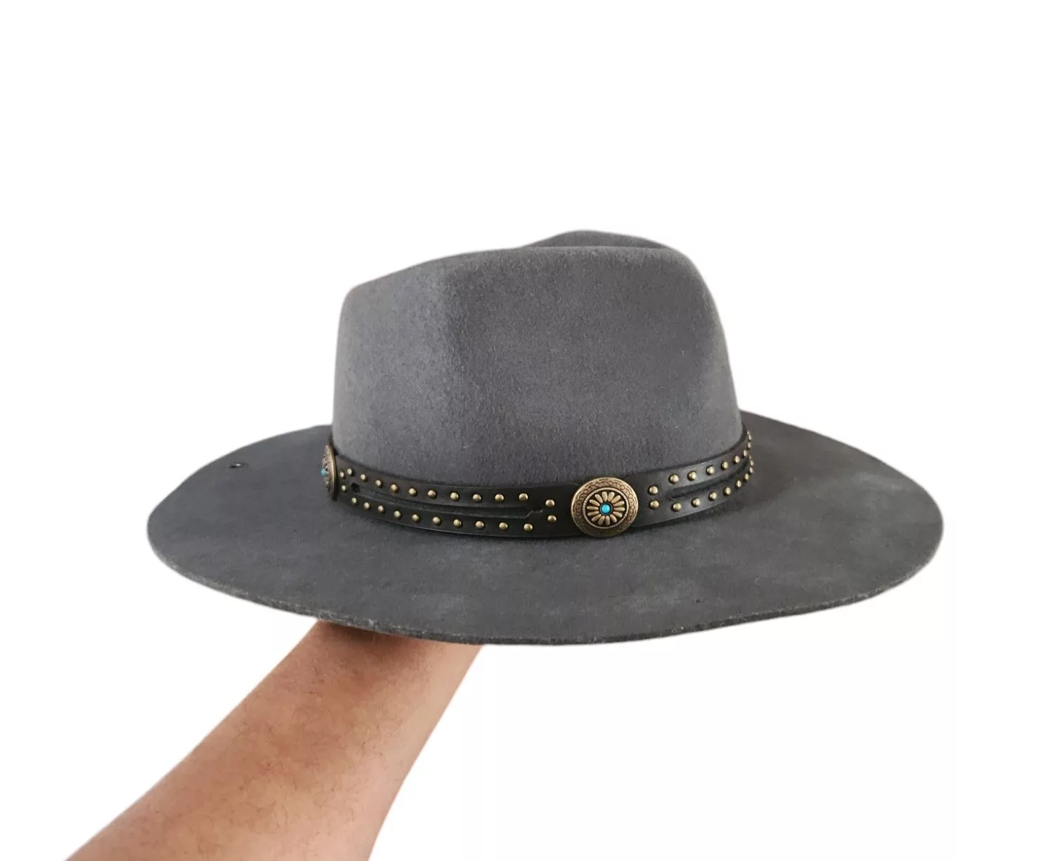 Other Hats Other Peter Grimm Apache Hat Gray wide stiff brim style S/M Vintage