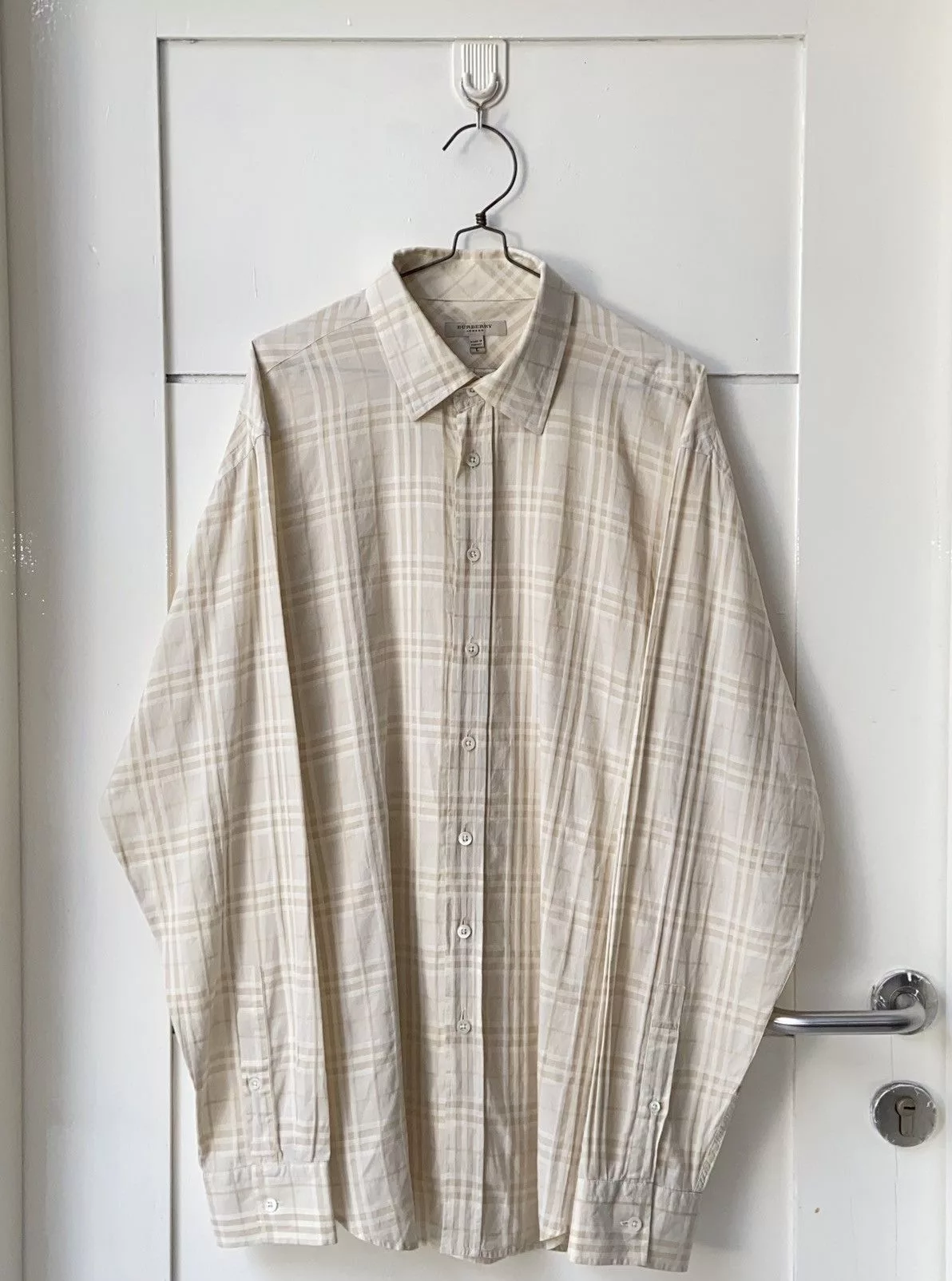 Burberry Shirts Button Ups BURBERRY Cream Striped Shirt White
