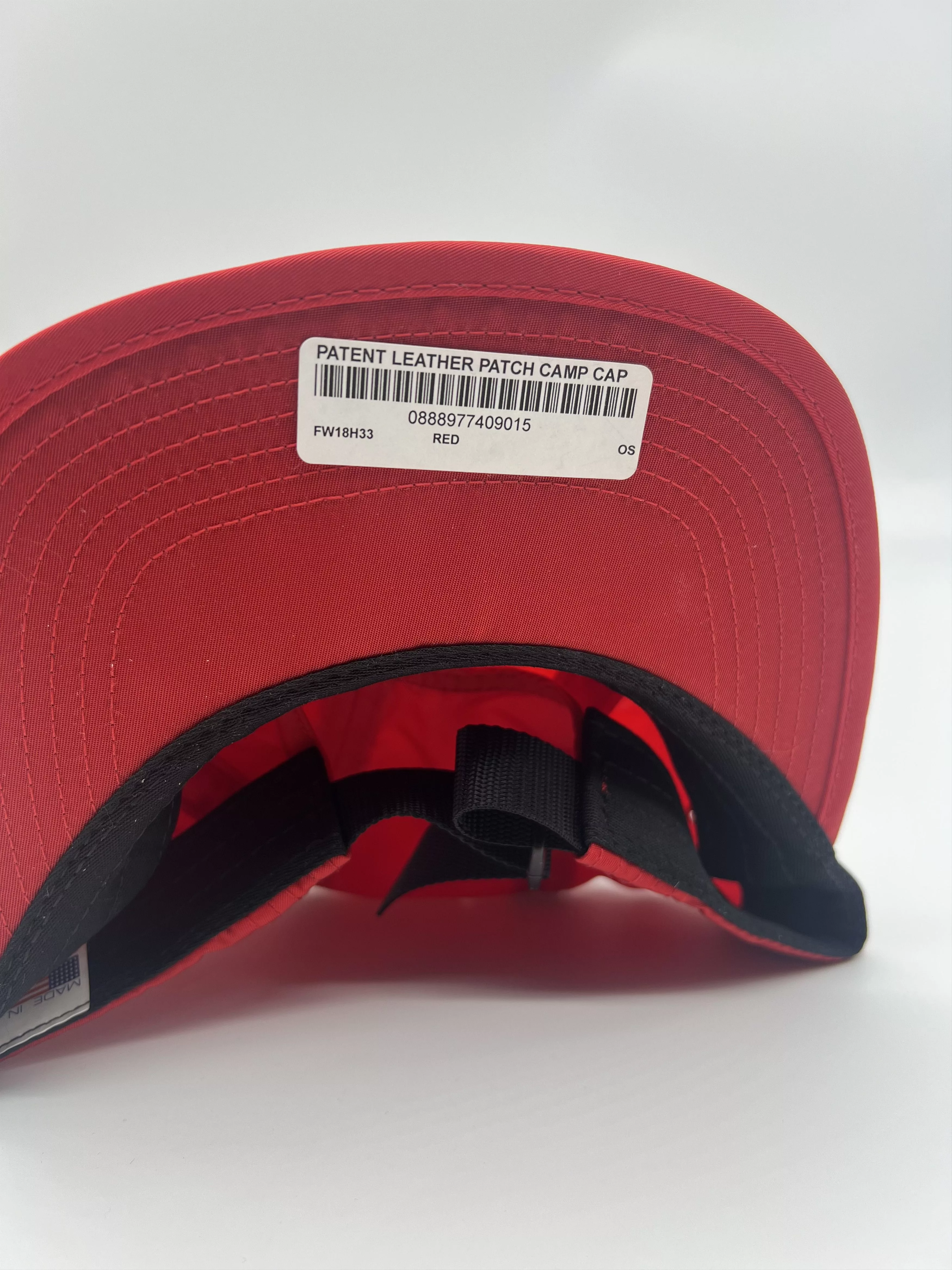 Supreme Hats Supreme Patent Leather Patch Camp Cap Red