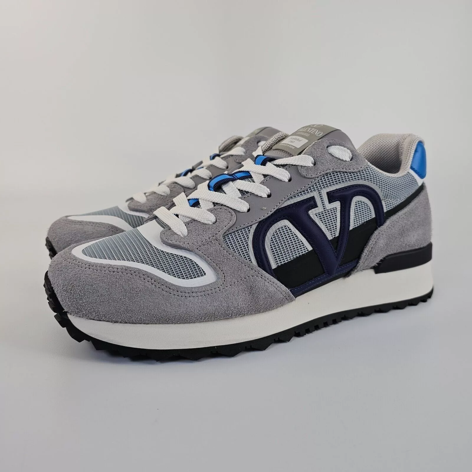 Valentino Low Top Sneakers Valentino Garavani Vlogo Pace Gray/Blue Sneakers New