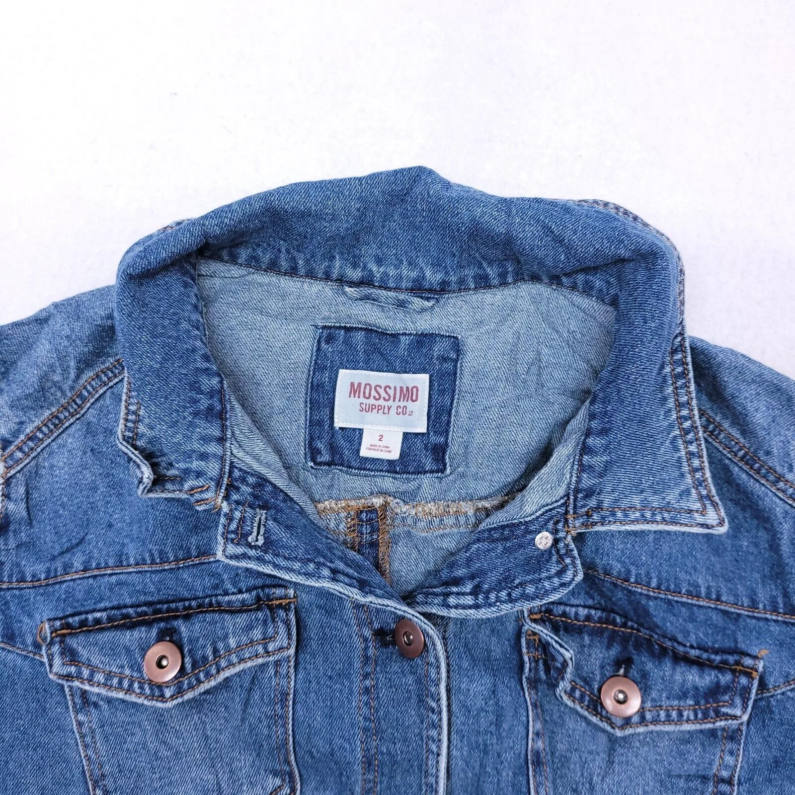 Mossimo Blazers Mossimo Button Up Long Sleeve Jean Jacket Womens Size 2 Blue