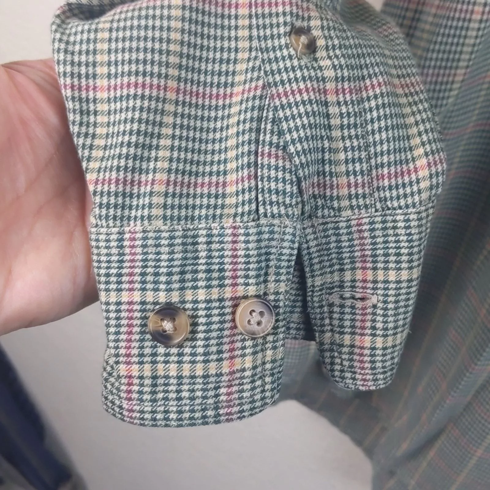 Orvis Shirts Button Ups VTG 90s Orvis Green Herringbone Button Down Flannel Sz MED