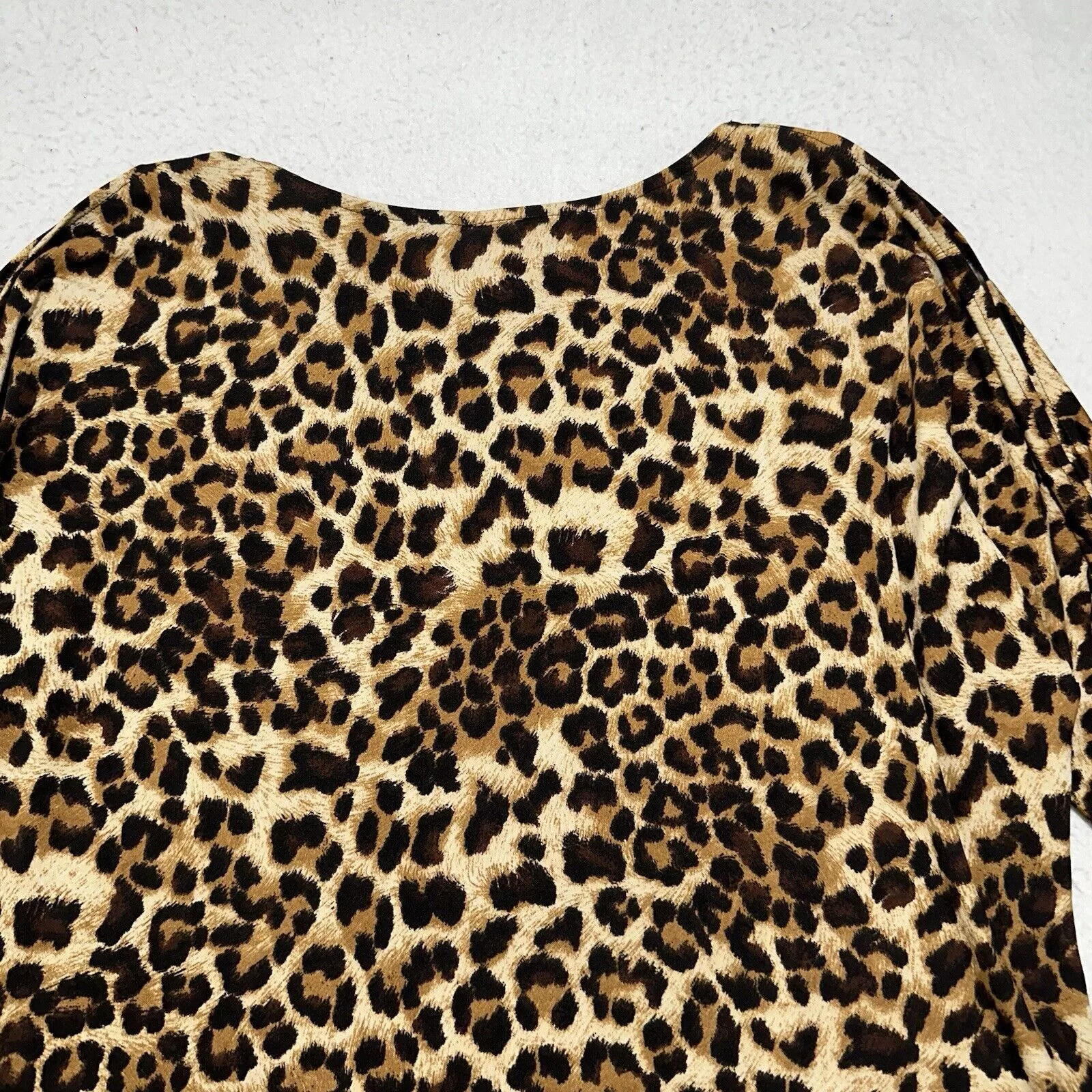 Chicos Blouses Chicos Large Brown Leopard Print Exposed Shoulder Blouse