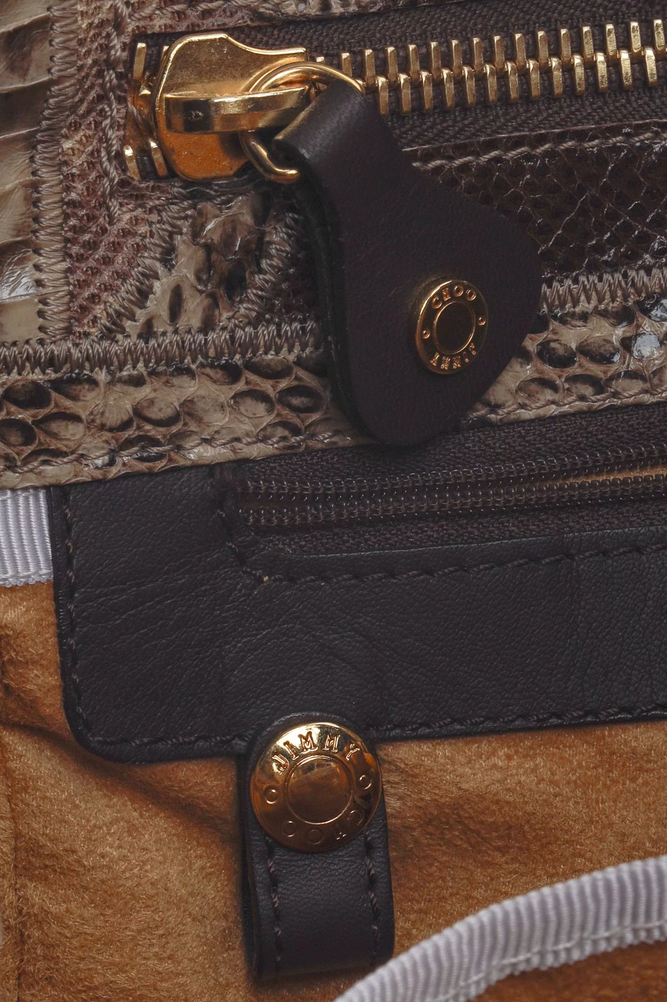 Jimmy Choo Handle Bags Jimmy Choo Snakeskin Patchwork Bangle Bag Multi
