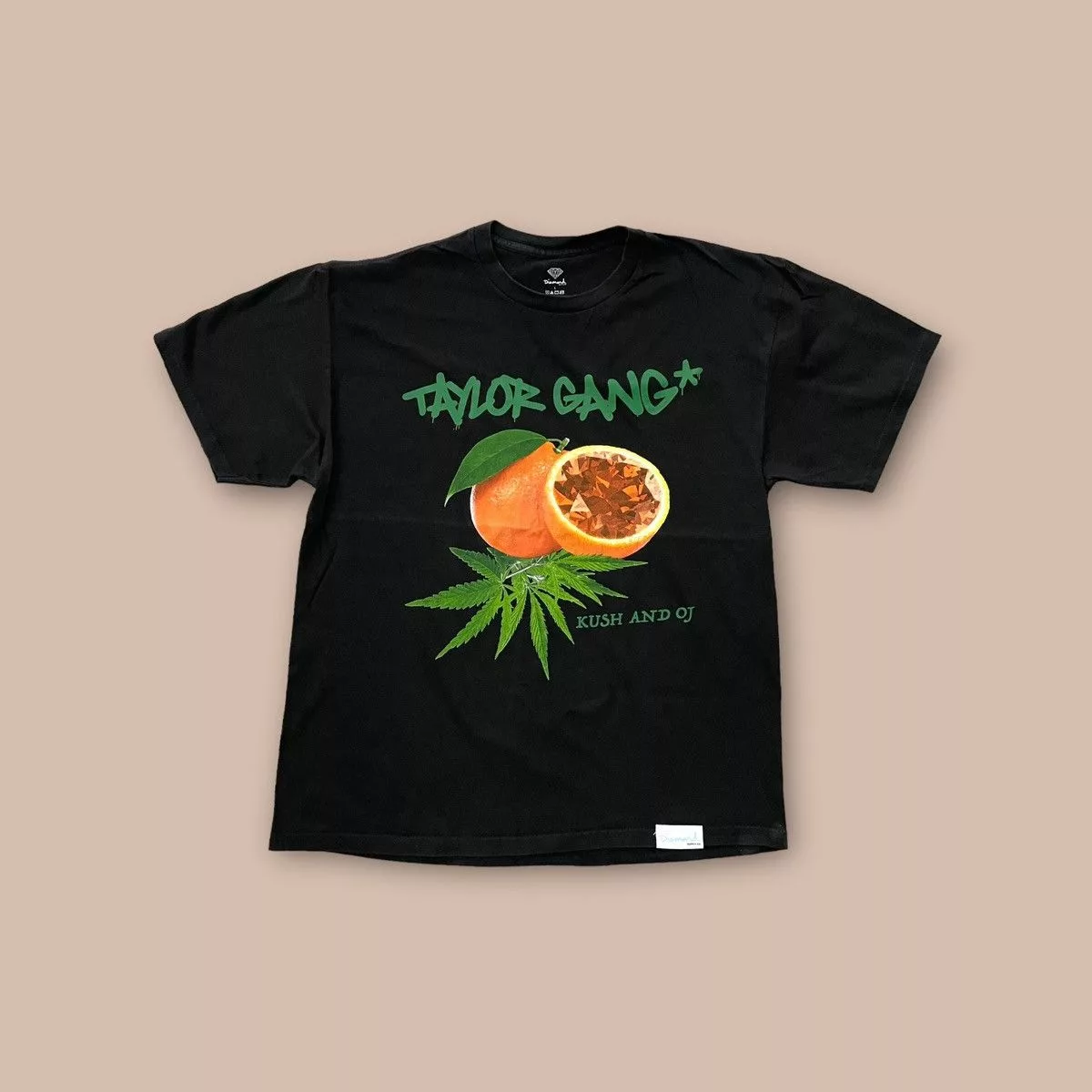 Diamond Supply Co. Short Sleeve T Shirts Diamond Supply Co. x Taylor Gang x Weedmaps Orange Kush Tee Black Streetwear