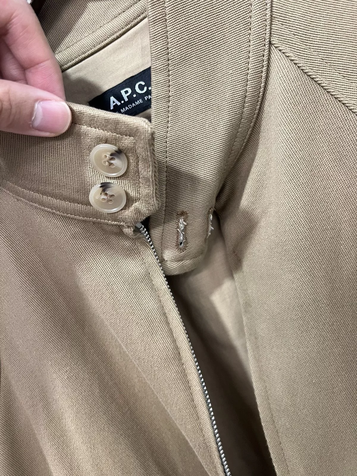 A.P.C. Light Jackets A.P.C. Button Collar Jacket Brown