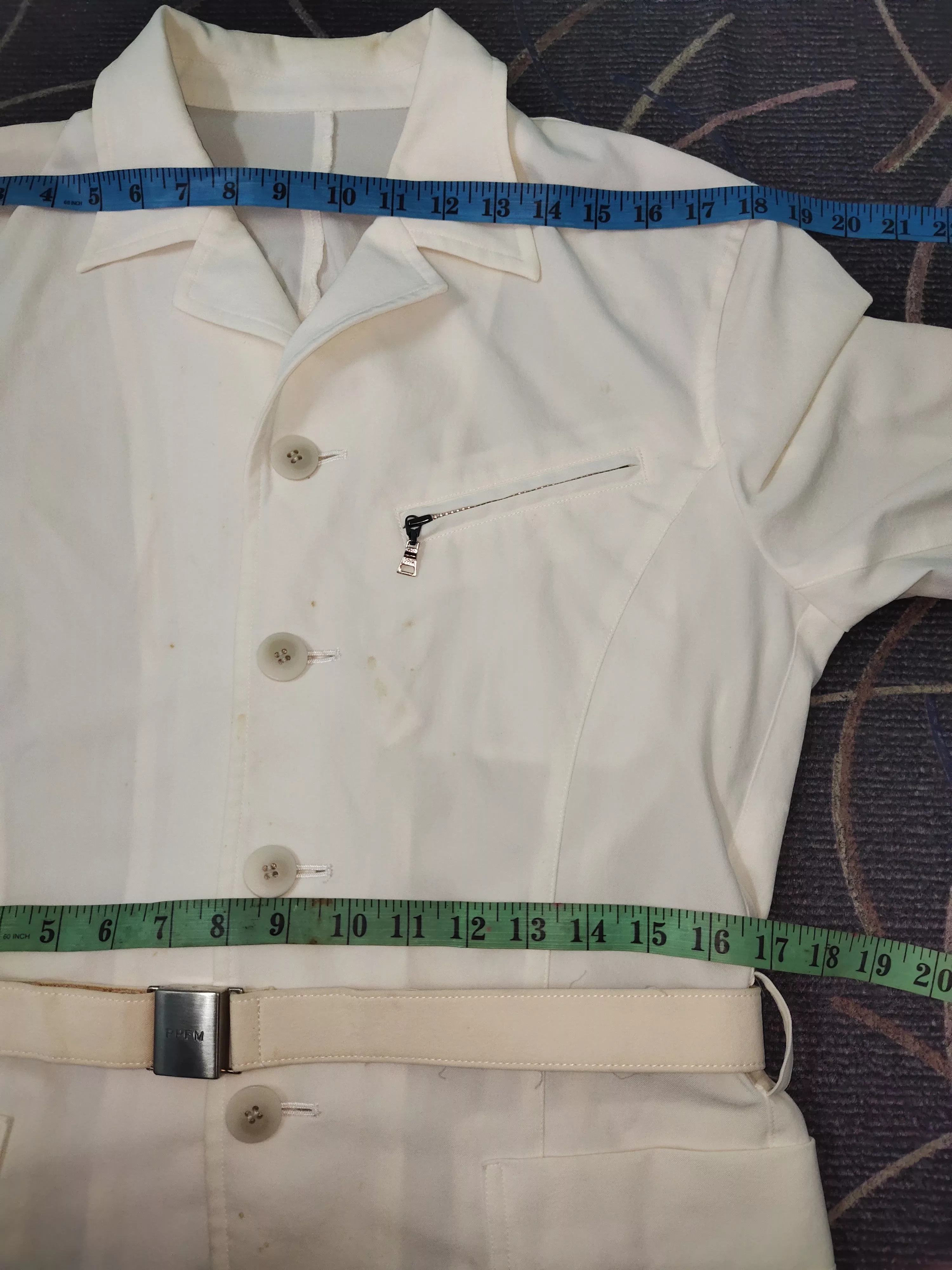 PPFM Light Jackets PPFM White Button Up Jacket