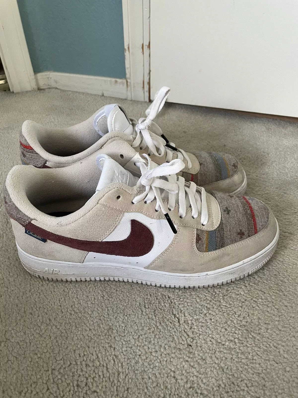 Nike Low Top Sneakers Nike × Pendleton NikeID x Pendleton custom suede Airforce 1s White