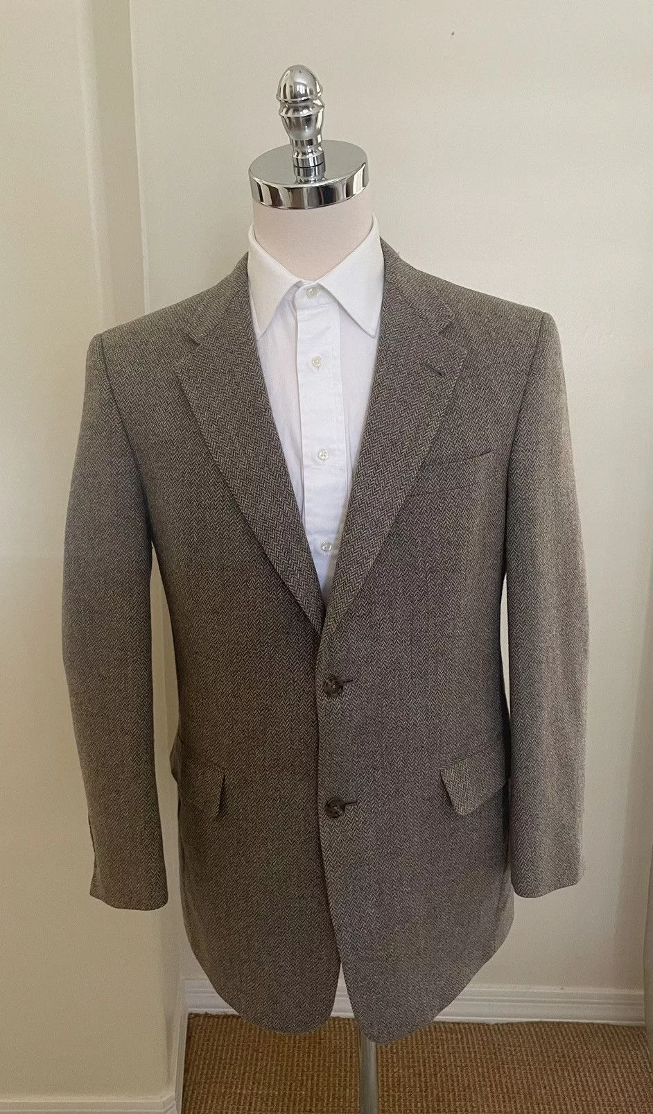 Burberry Blazers Burberry Herringbone Wool Jacket Brown