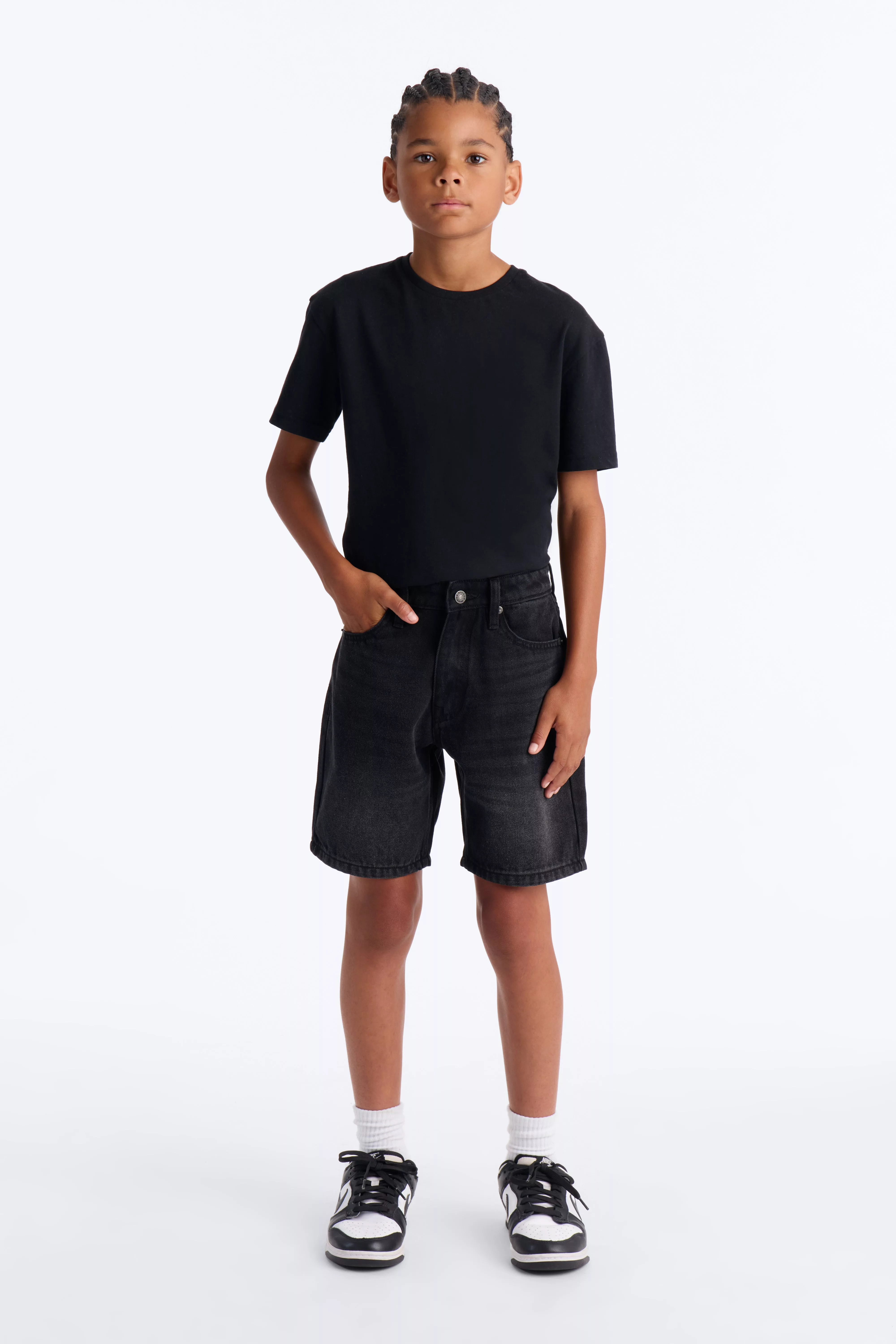 Mini Essential Relaxed Denim Short - Black Wash