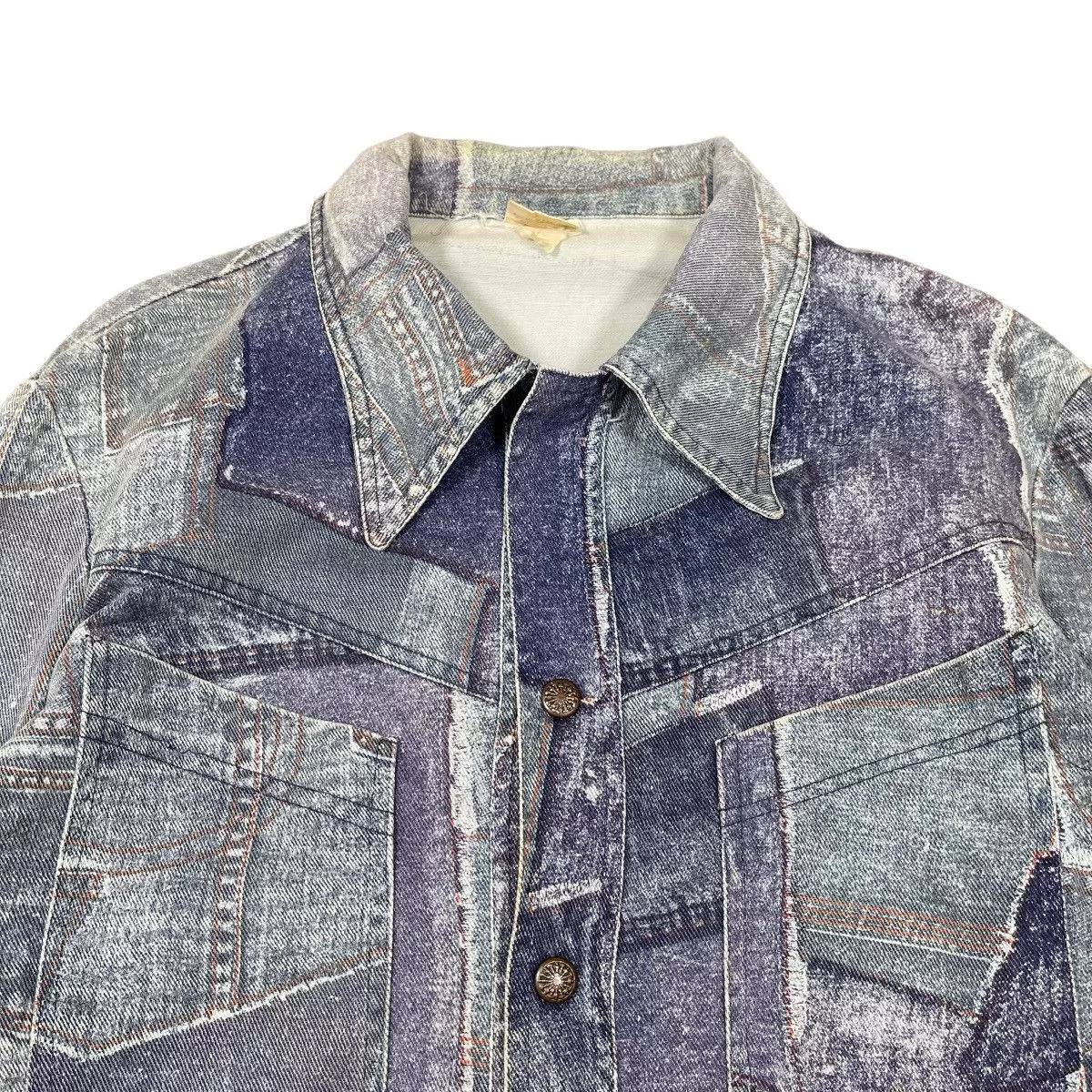 Hysteric Glamour Light Jackets Hysteric Glamour × Tornado Mart × Vintage Patchwork Denim Printed Vintage 1980s Jacket Blue