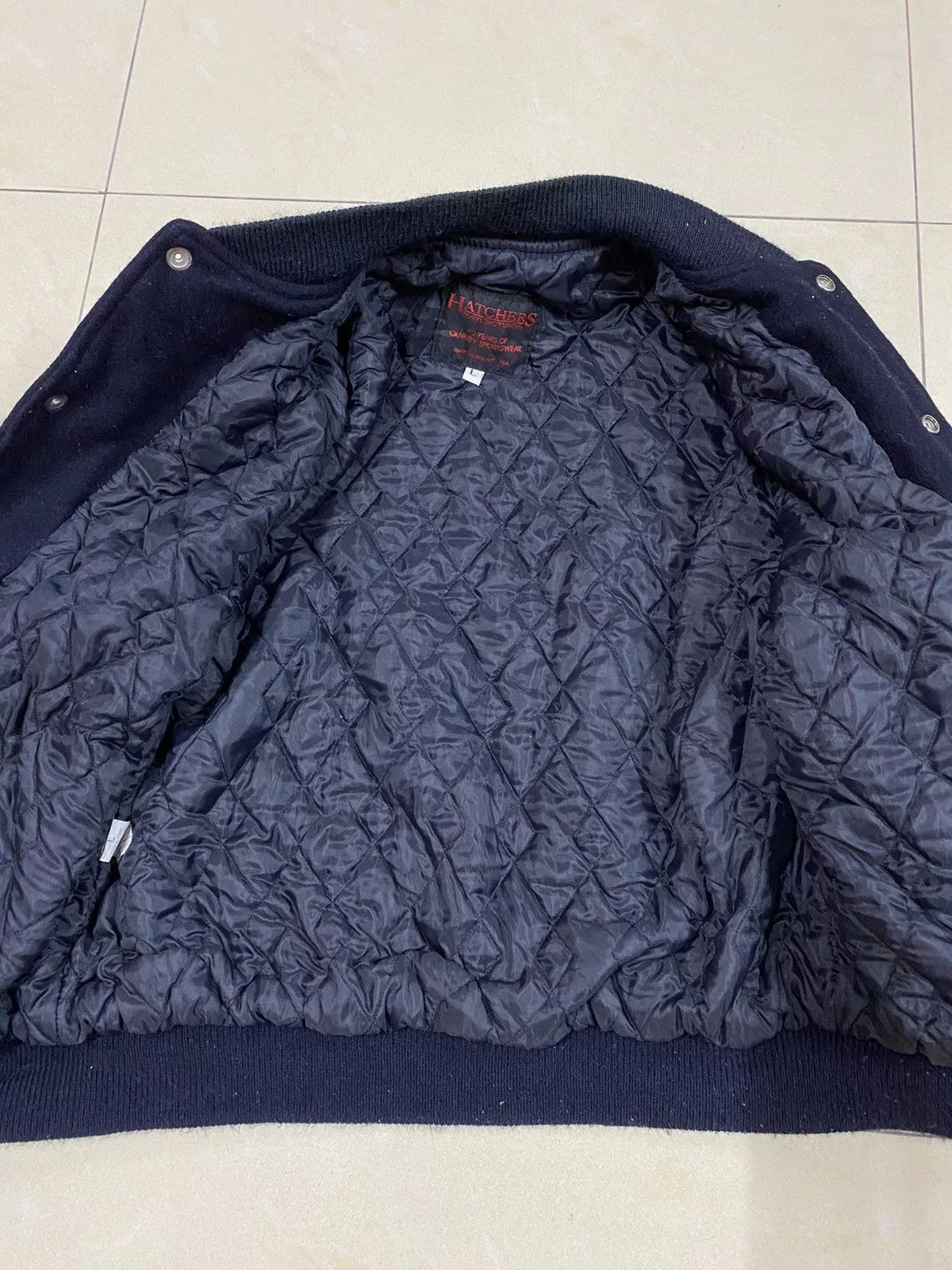 Leather Leather Jackets Vintage Wool Leather Varsity Jacket Blue