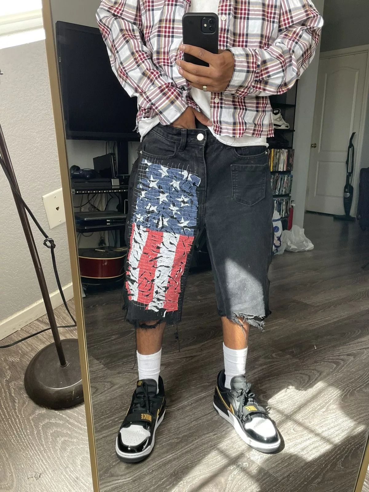 Other Denim Other Custom Election Day Jorts Black