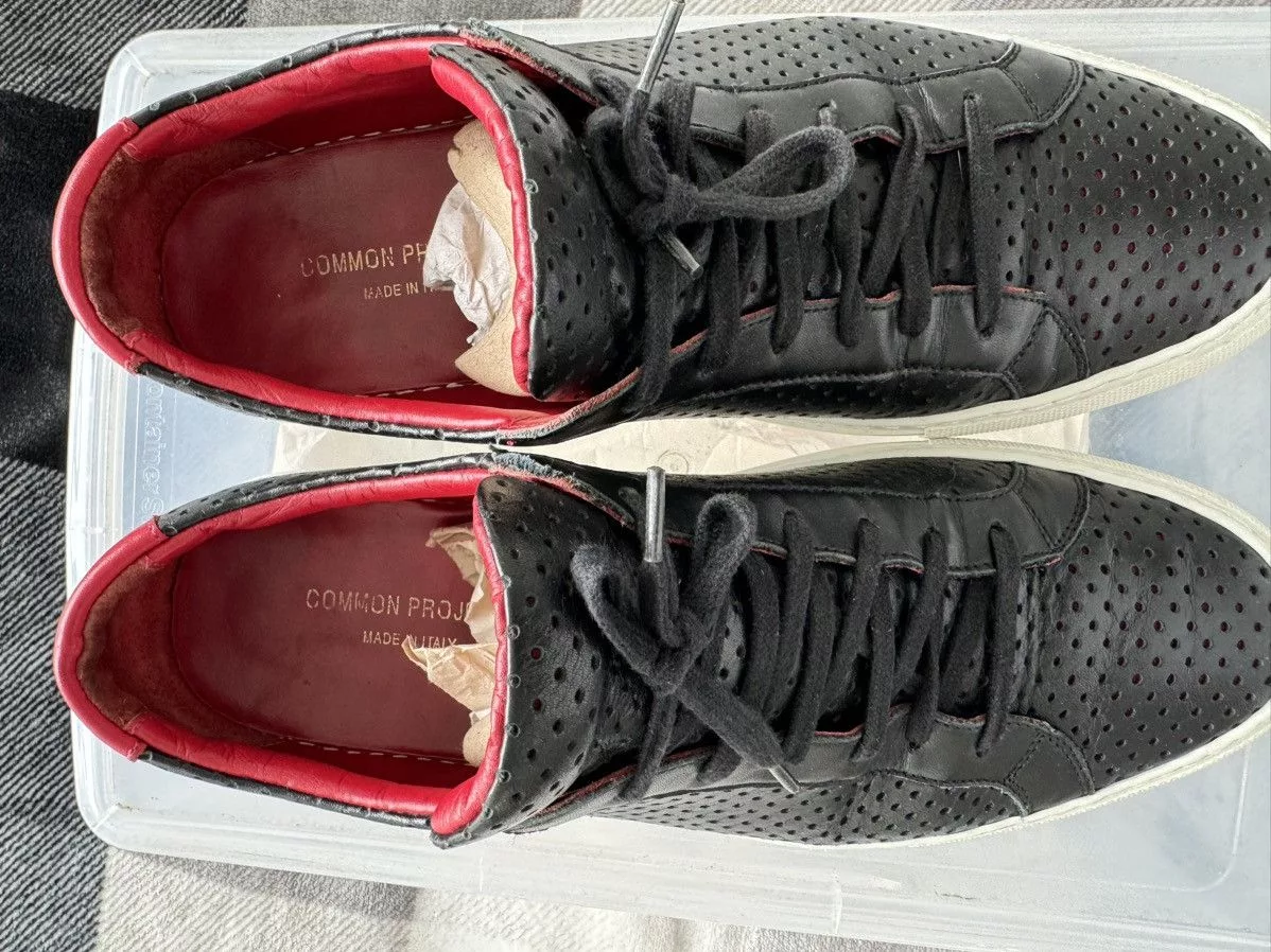 Common Projects Low Top Sneakers Common Projects Black Leather perforated Low top sz 41