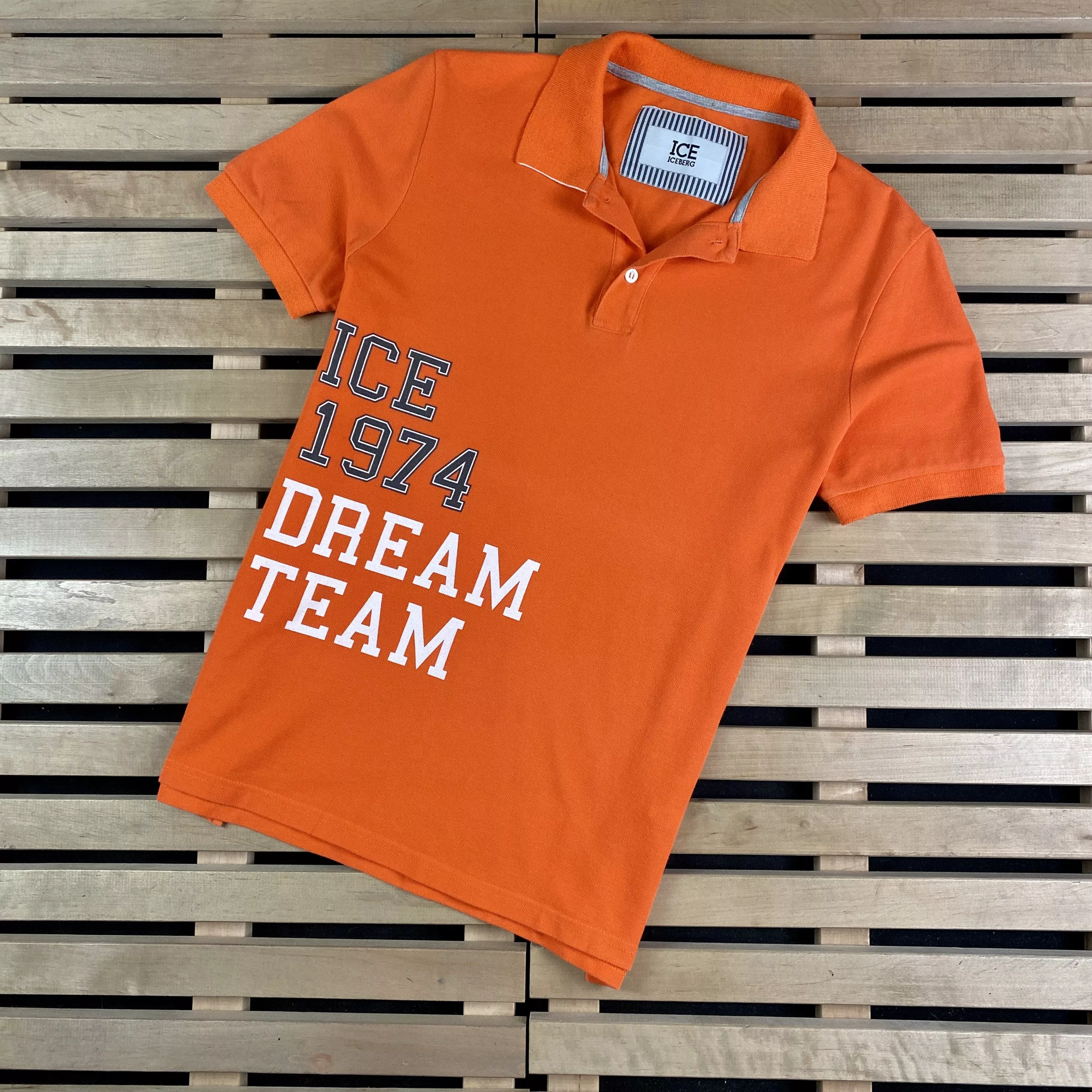Iceberg Polos Mens Polo T Shirt Iceberg Size M Orange Luxury
