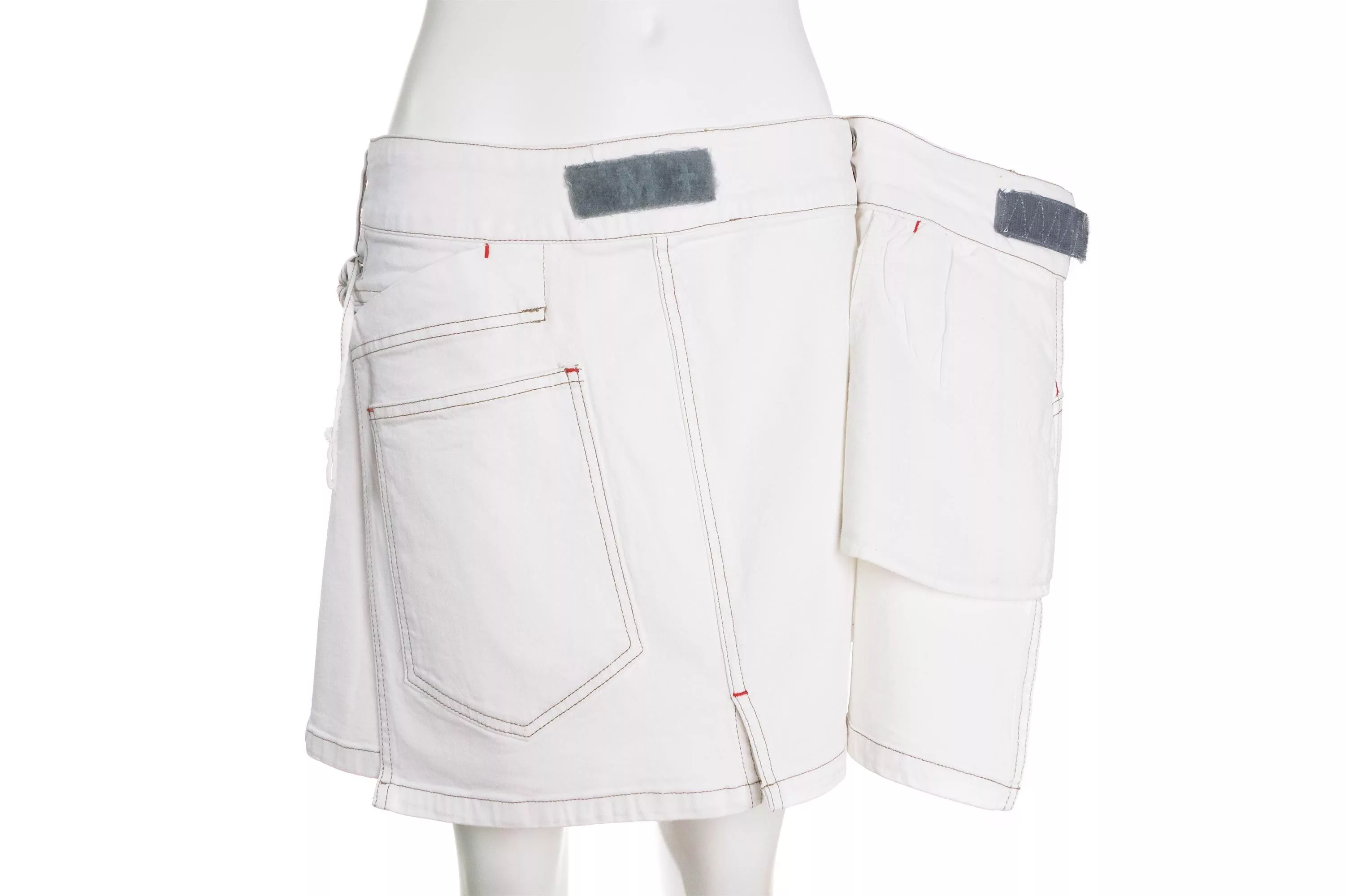 Marithe + Francois Girbaud Mini Skirts Marithe + Francois Girbaud Marithe Francois Girbaud Wrap Skirt Print Logo Asymmetric White
