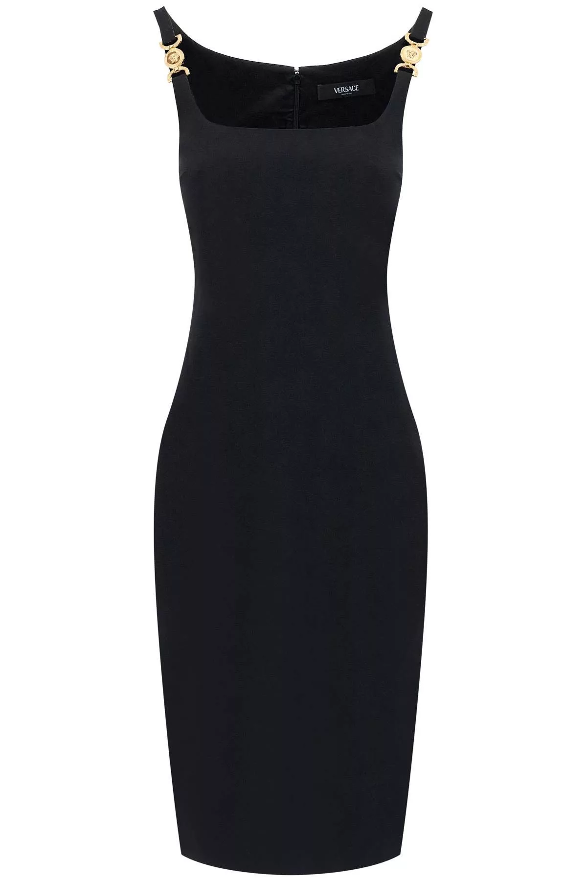 Versace Midi Dresses VERSACE Stretch Cady Sheath Dress Black