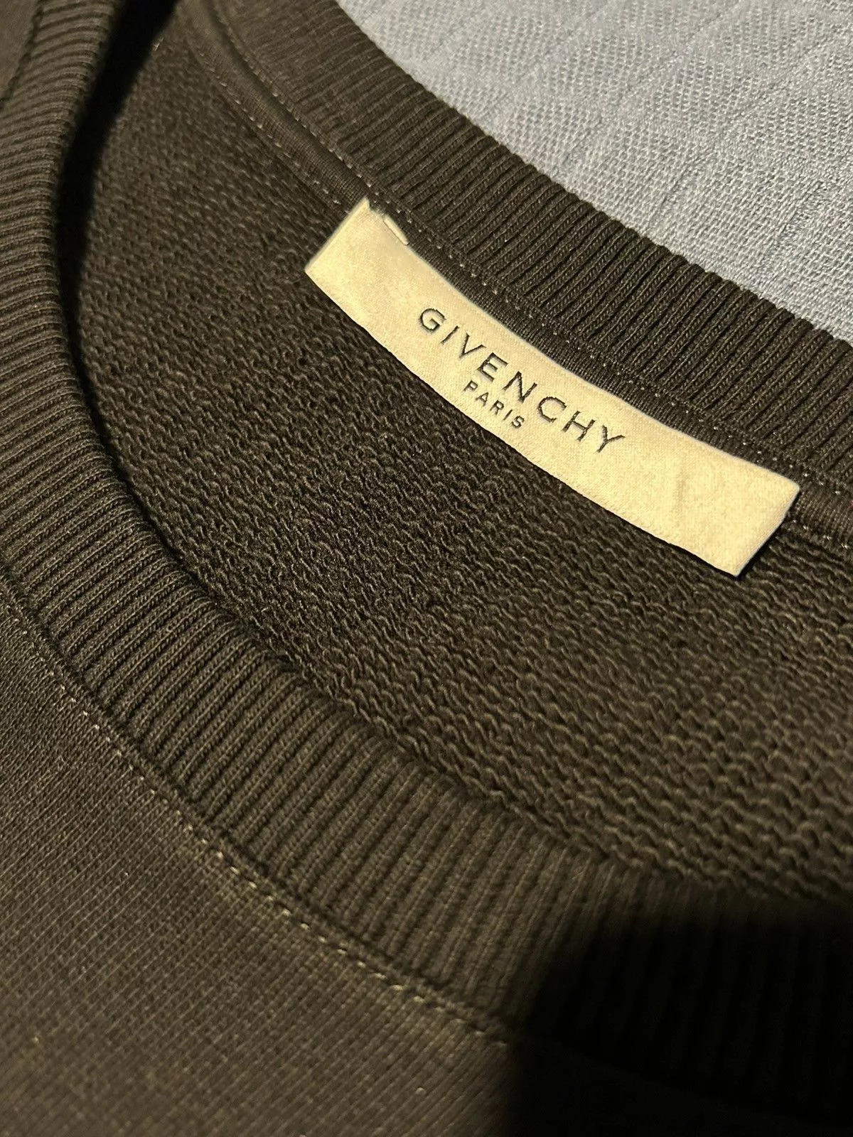 Givenchy Sweatshirts Hoodies Givenchy Green Iridescent Logo Sweatshirt Black