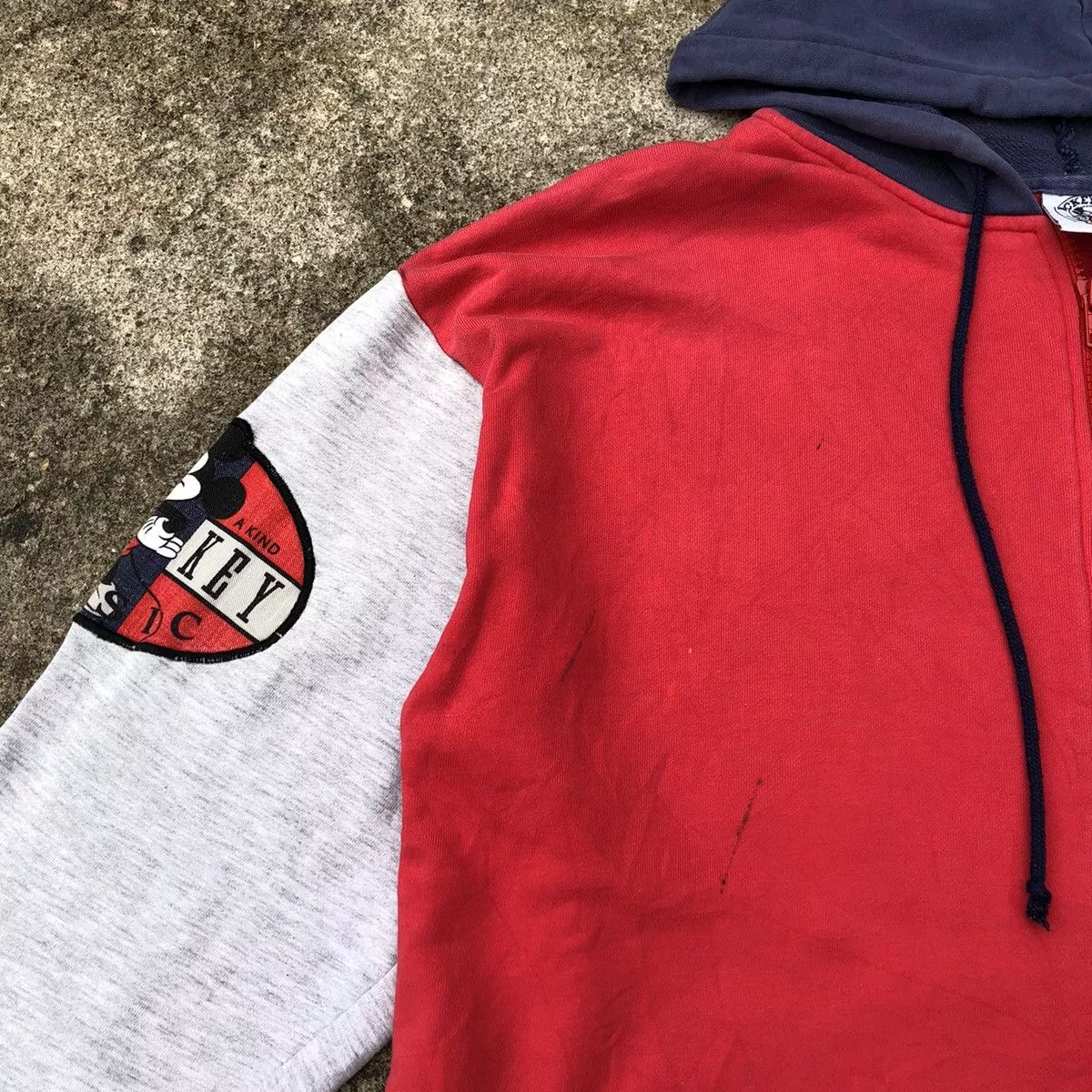 Disney Sweatshirts Hoodies Disney × Mickey Mouse × Vintage Rare Vintage 90s Disney Mickey Mouse Big Print Hodie Red