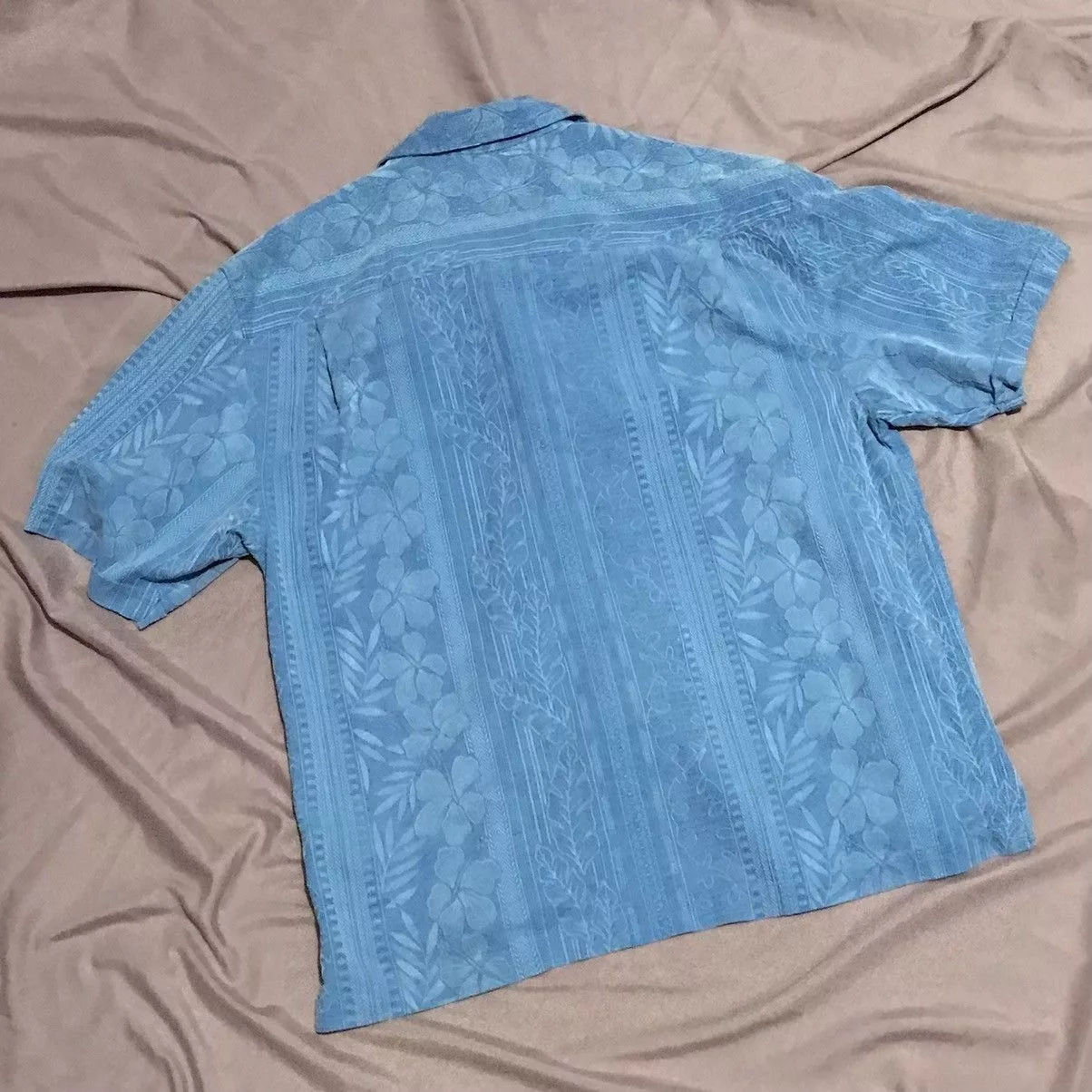Other Shirts Button Ups Other PURE SILK CUBAN CAMP COLLAR SUMMER BUTTON UP Blue