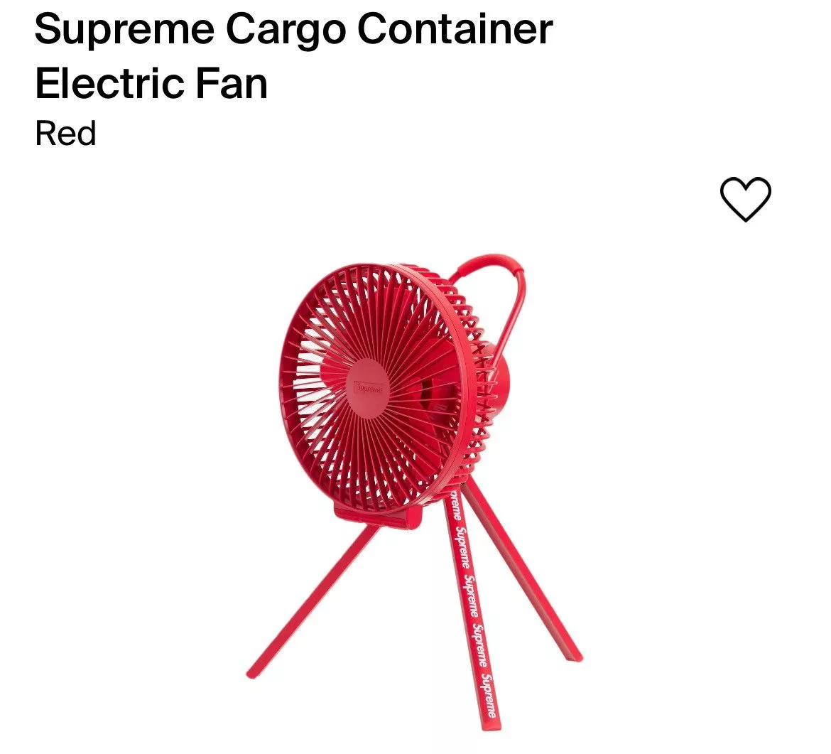 Supreme Supreme Supreme Cargo Container Electric Fan Red
