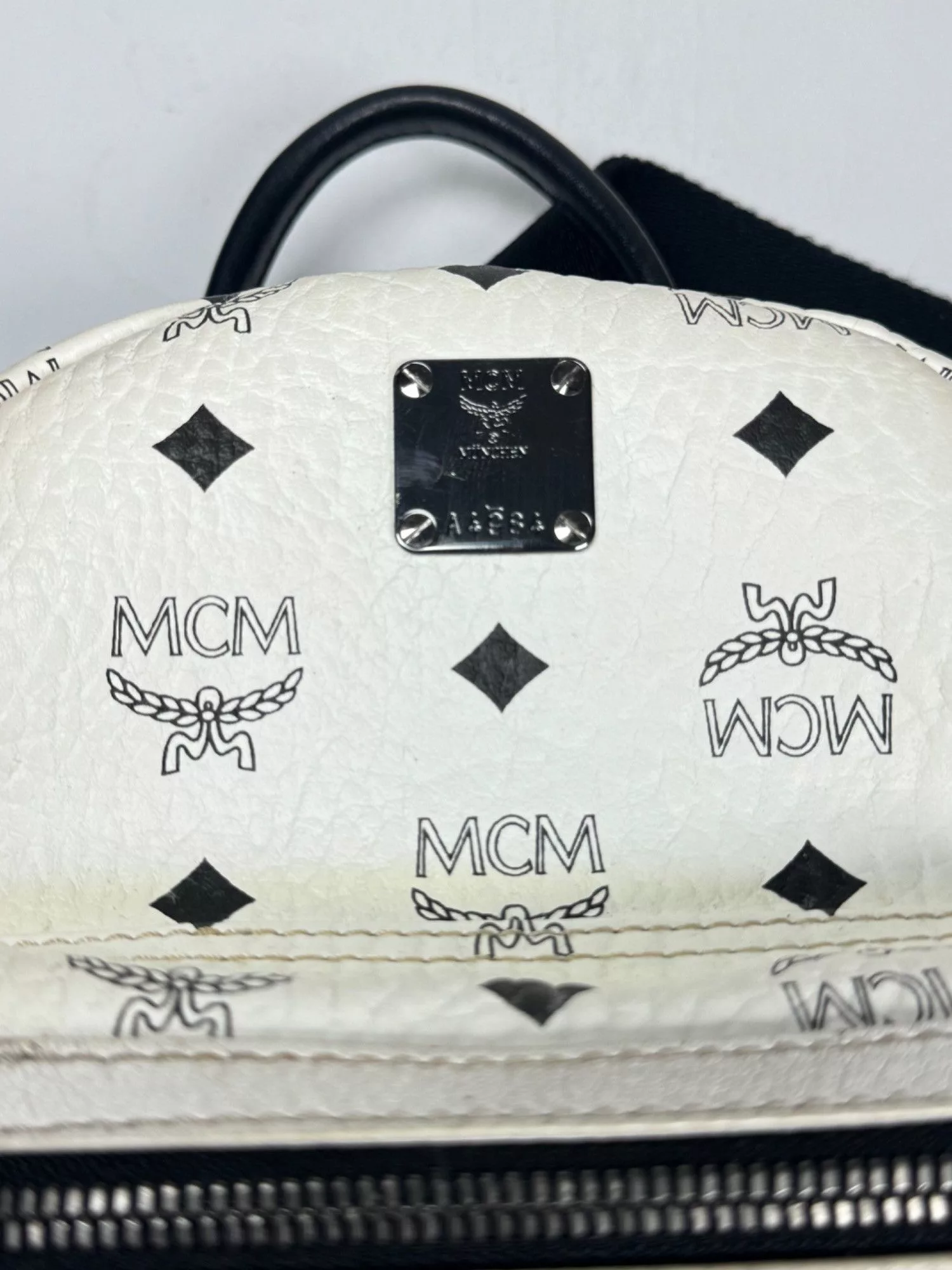 MCM Bags Luggage MCM Monogram Visetos Back Pack White