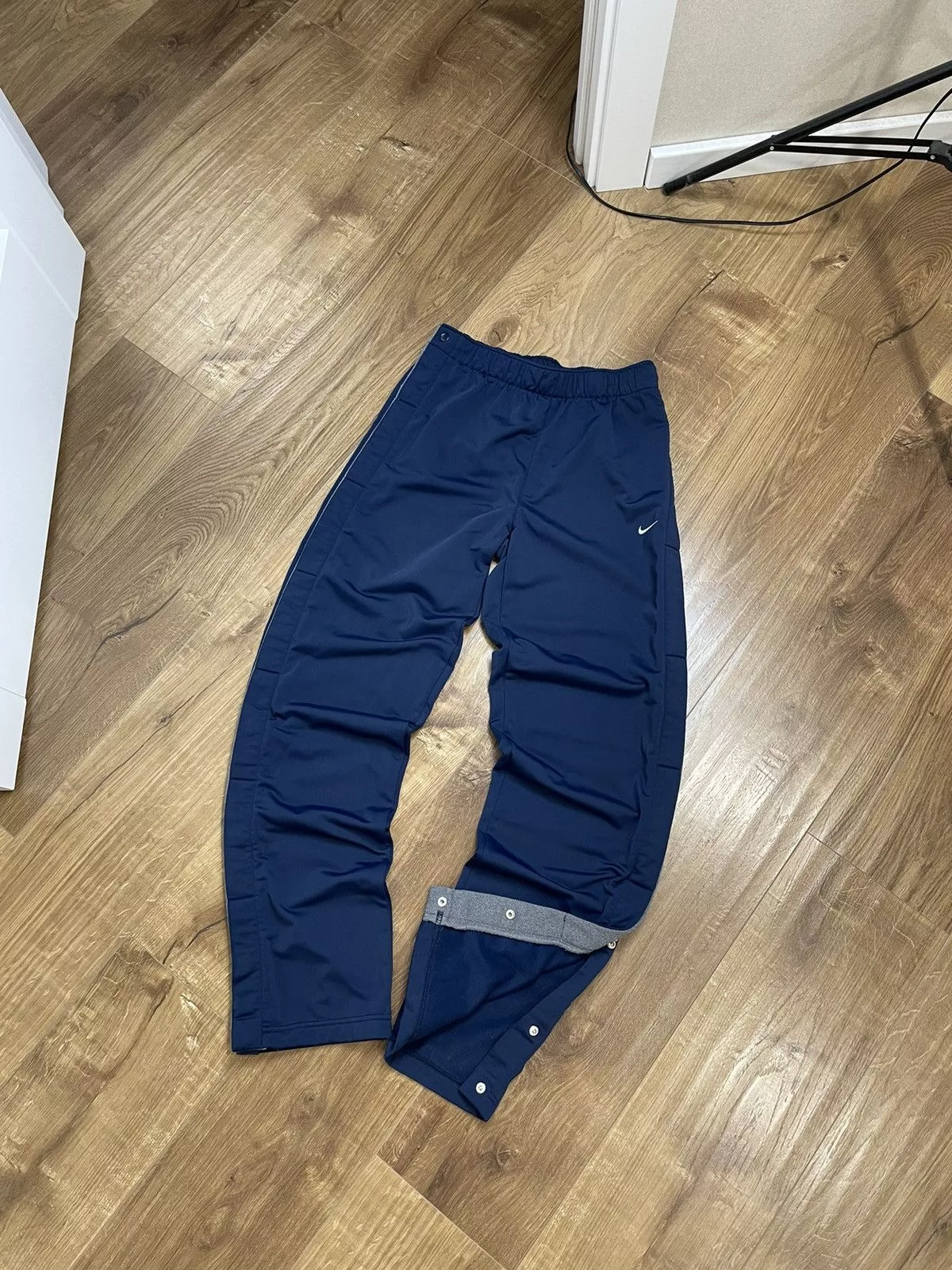 Nike Sweatpants Joggers Nike × Vintage Vintage Nike Y2K Style Blue Drill Side Buttons Sweatpants Streetwear