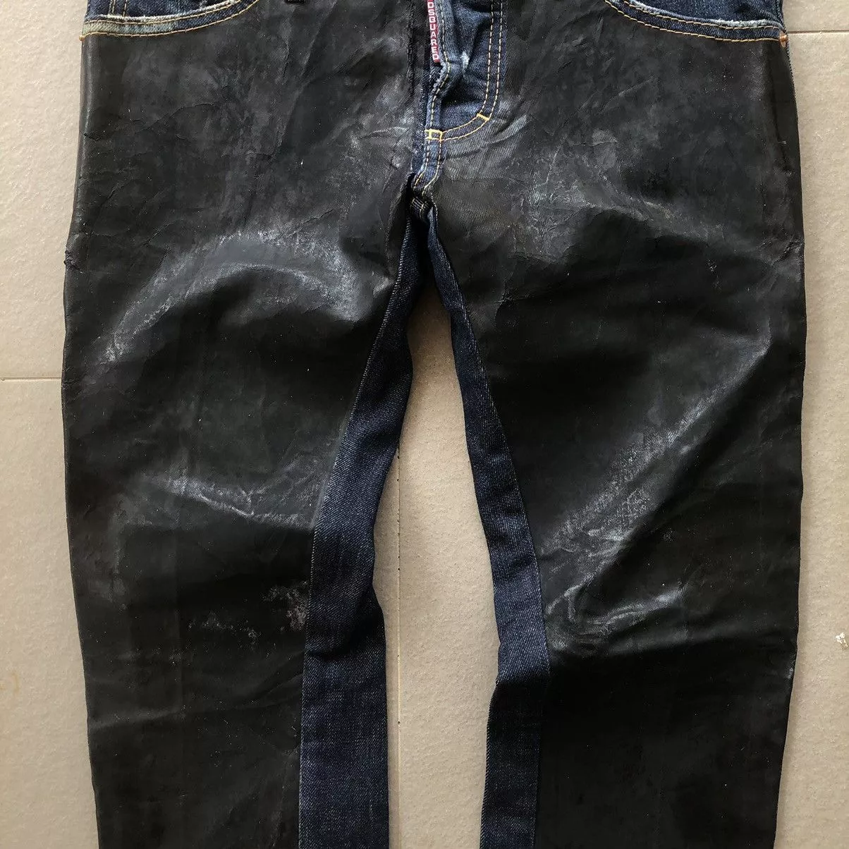 Dsquared2 Denim Dsquared2 slim-fit denim half black painted Blue