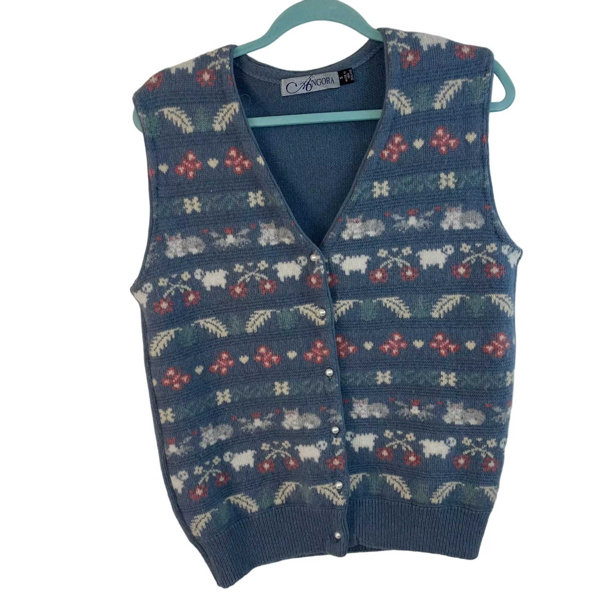 Other Vests Other Spring Creek Angora Womens Vest Size Small Blue