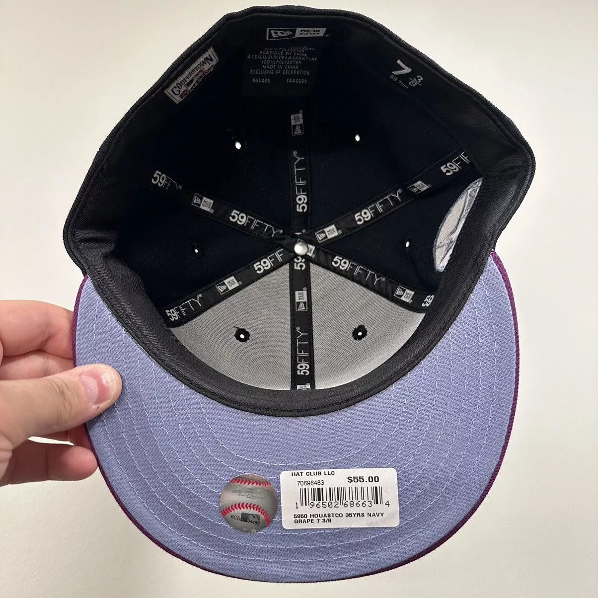 Hat Club Hats Hat Club Houston ASTROS script Hatclub’s “Grape Jelly” 7 3/8 Blue Sportswear