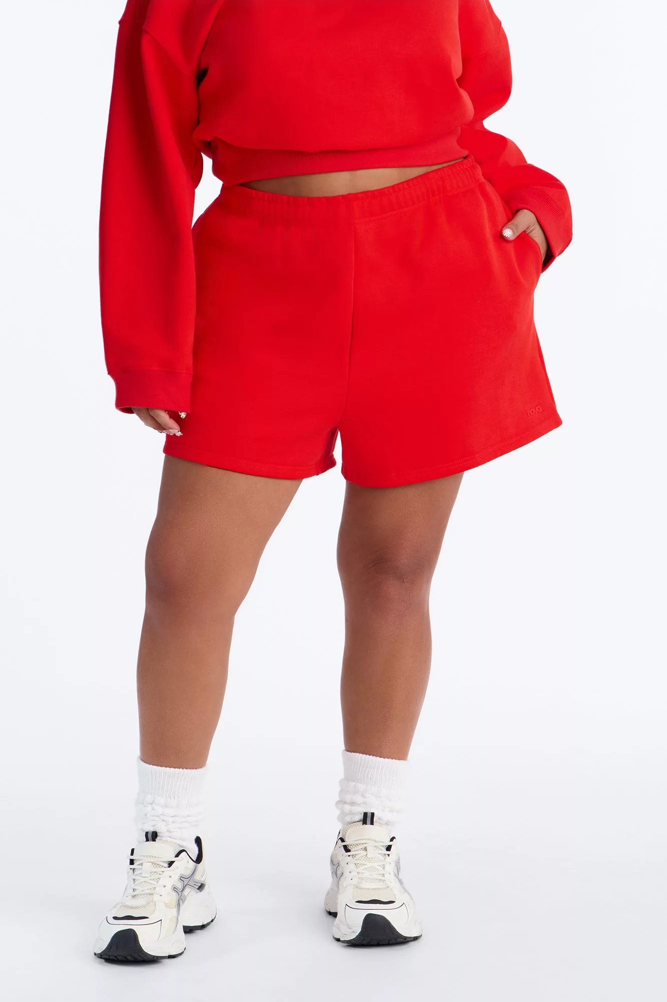 Libby Fleece Sweat Short - Red