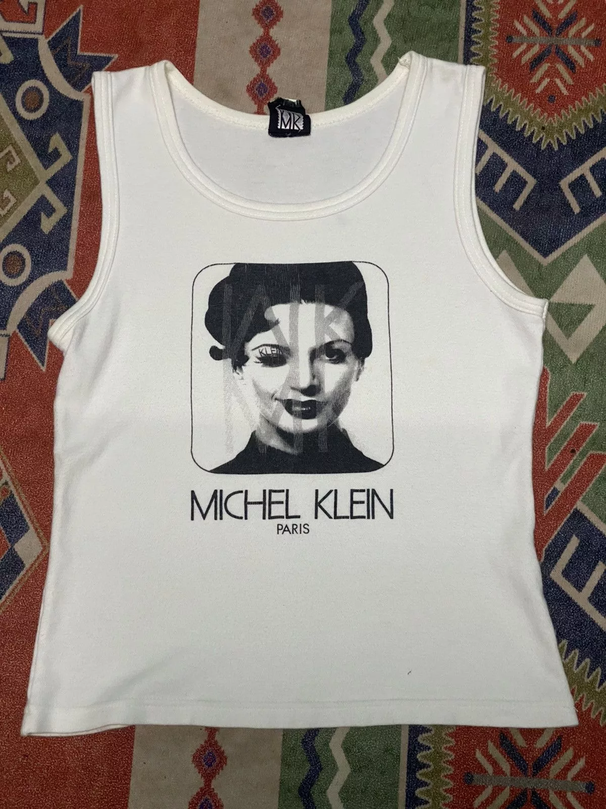 Designer Bodysuits Designer × Michel Klein × Vintage 💥MICHEL KLEIN PHOTO TEE DESIGNER White