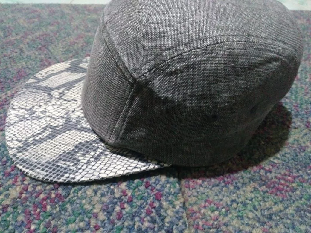 Kangol Hats 5 Panel Kangol Snake Skin Hat Cap Gray