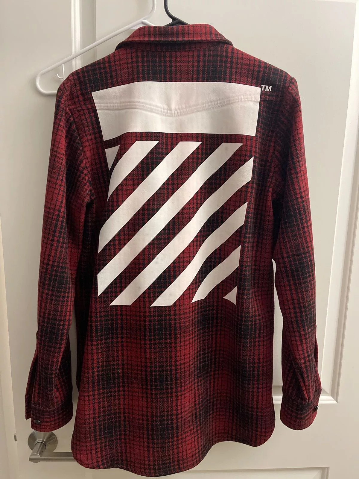 Off-White Light Jackets Off-White OFF WHITE RED WOOL OVERSIZED BUTTON UP LIGHT JACKET