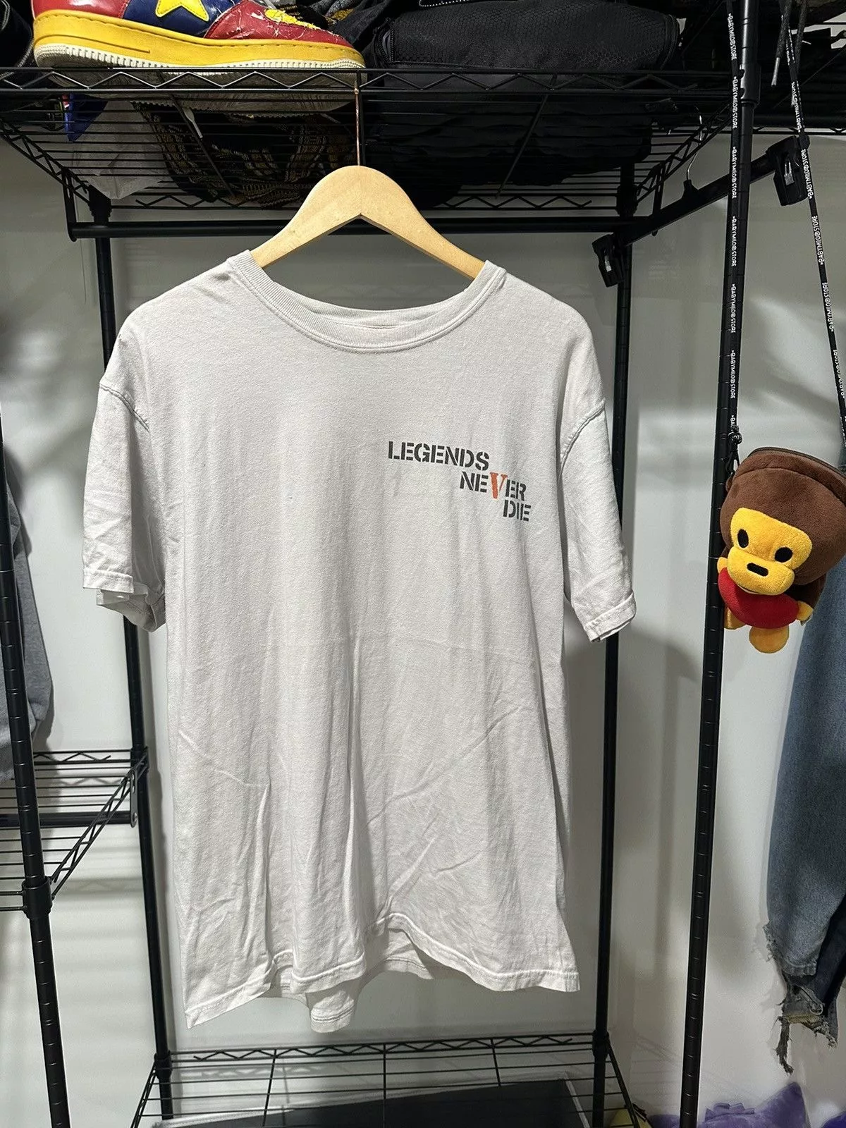 Vlone Short Sleeve T Shirts vlone legends never die tee White