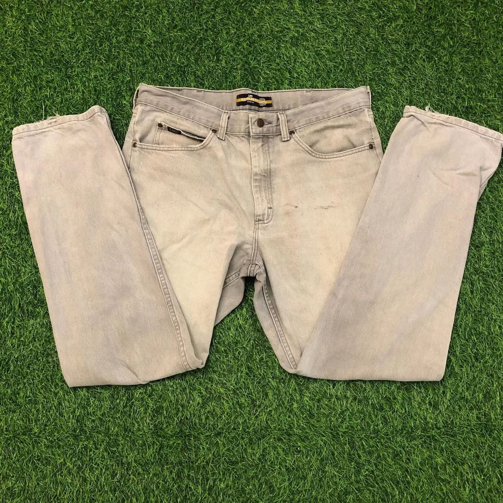 Lee Casual Pants Men’s Grey Distressed Lee Pants | 36x32 Gray