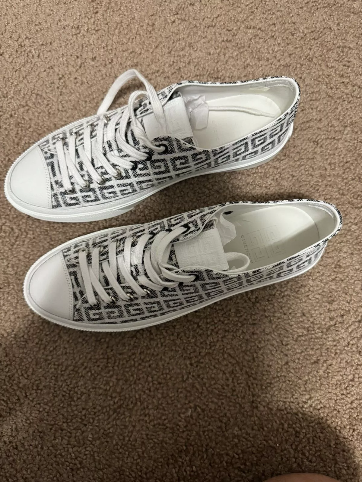 Givenchy Low Top Sneakers Givenchy Men's City Allover Logo Canvas Low-Top Sneakers Black