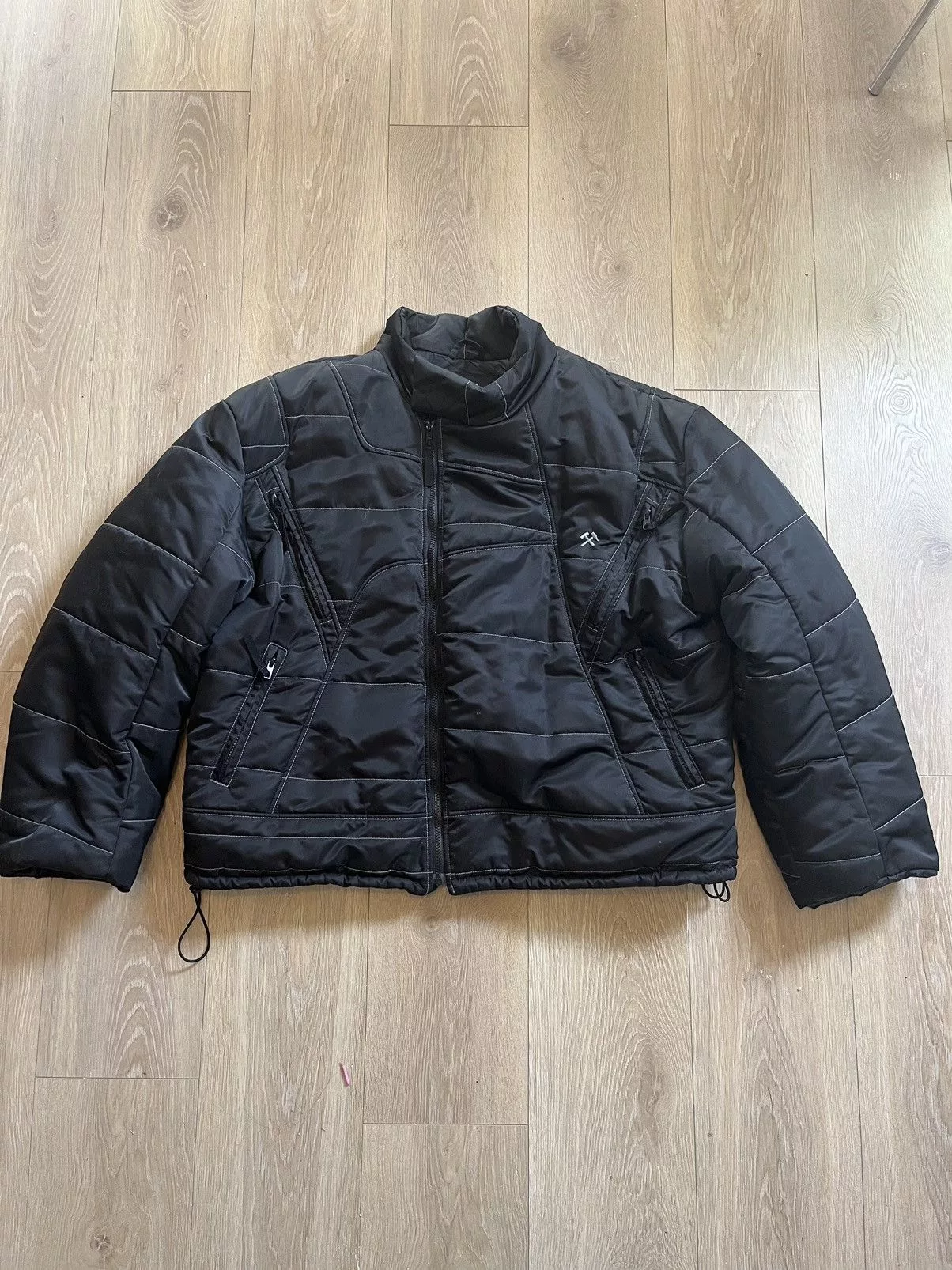 GmbH Down Jackets GmbH x Browns Harris High Neck Embroidered Puffer Jacket Black