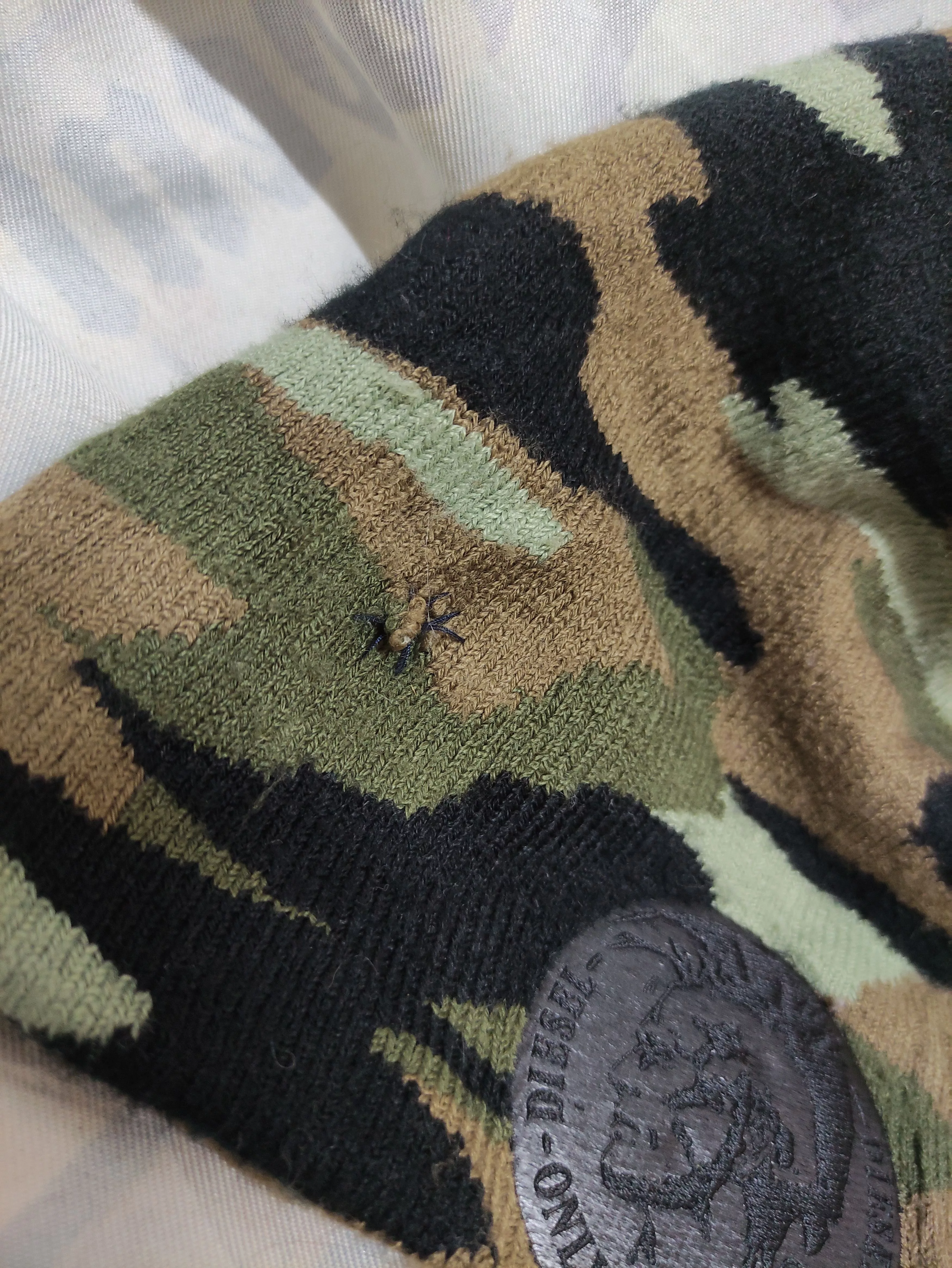 Diesel Hats DIESEL CAMOUFLAGE BEANIE DISTRESSED PINHOLE Multi